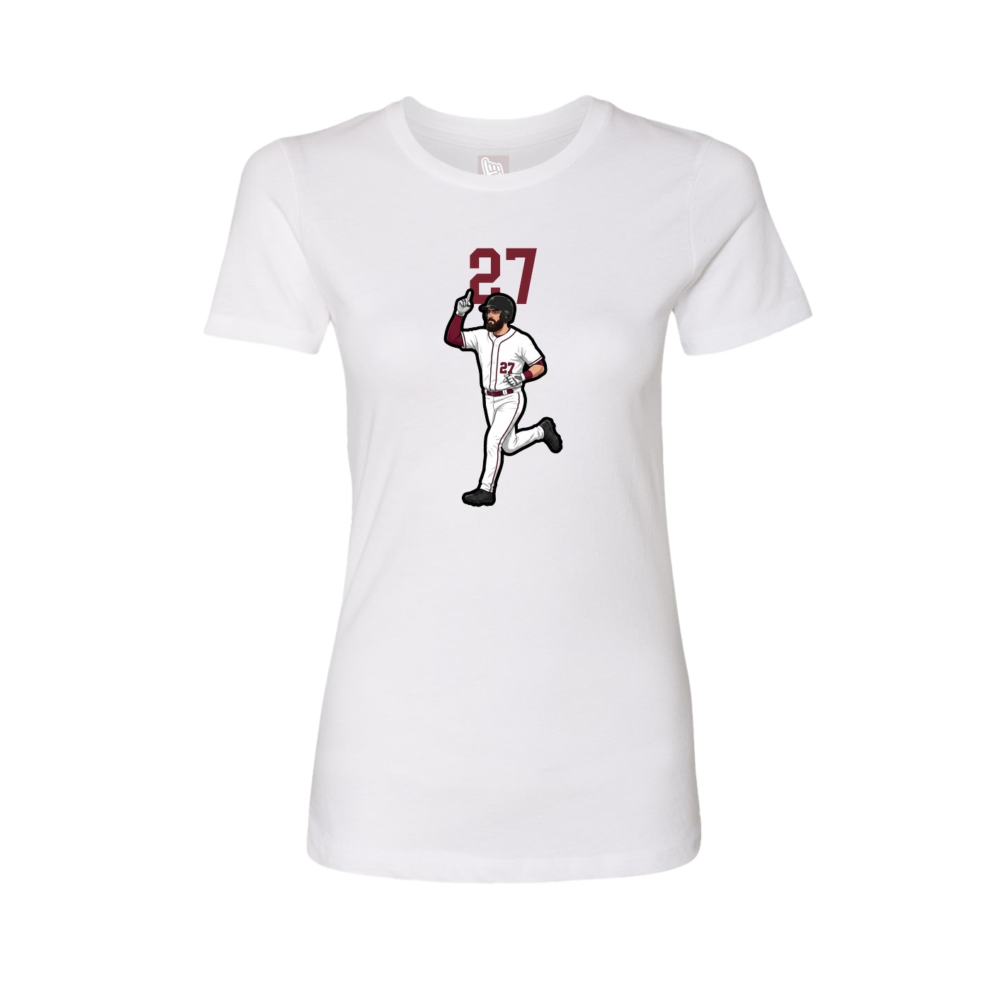 Fitted Women's Tee — Number Top in White
