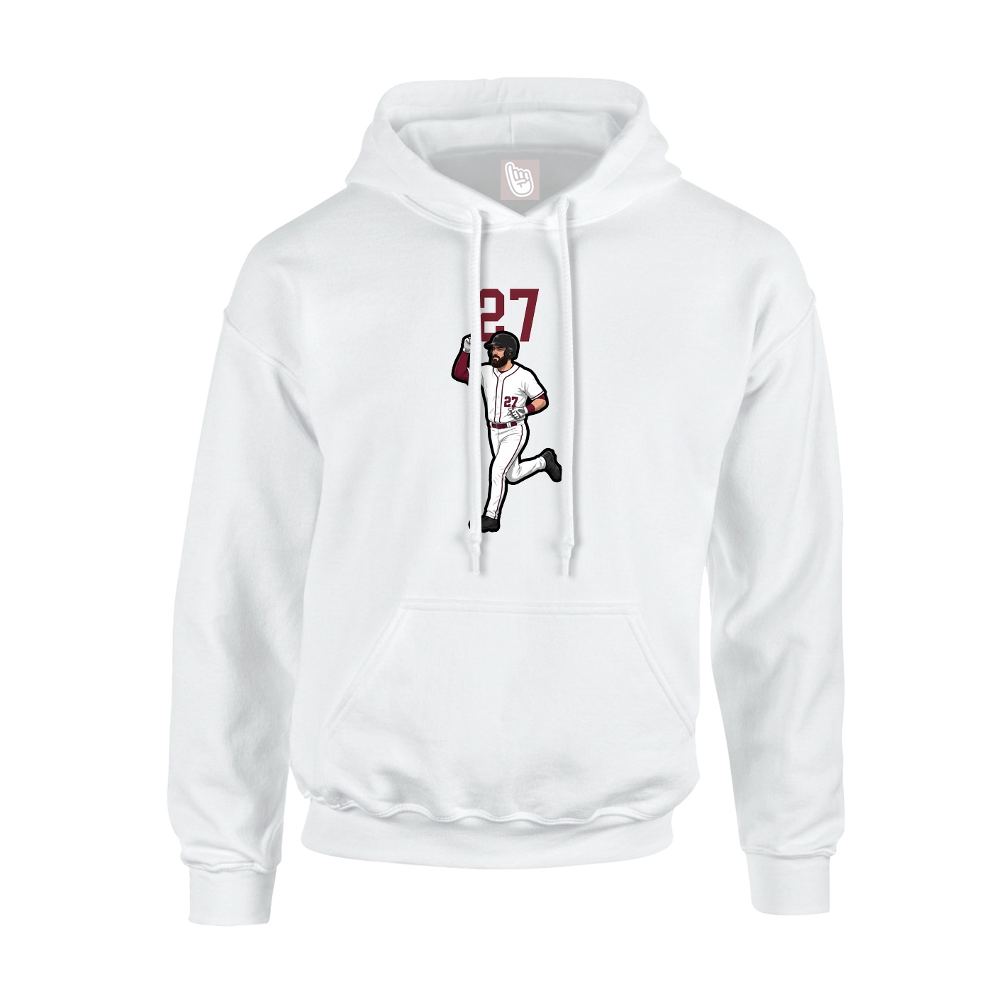 Youth Hoodie — Number Top in White