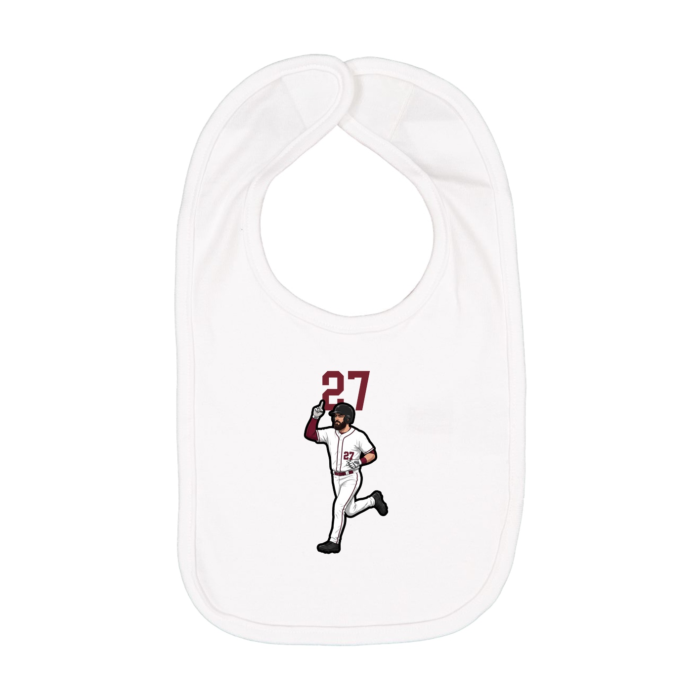 Infant Bib — Number Top in White