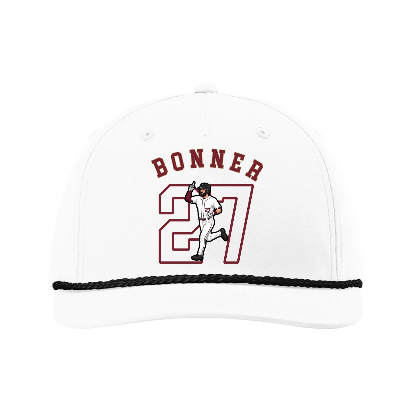 Five-Panel Classic Rope Cap — Shirsey Arch in White