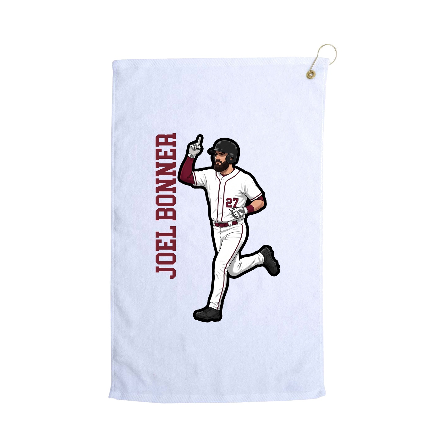 Golf Towel — Name Vertical in White