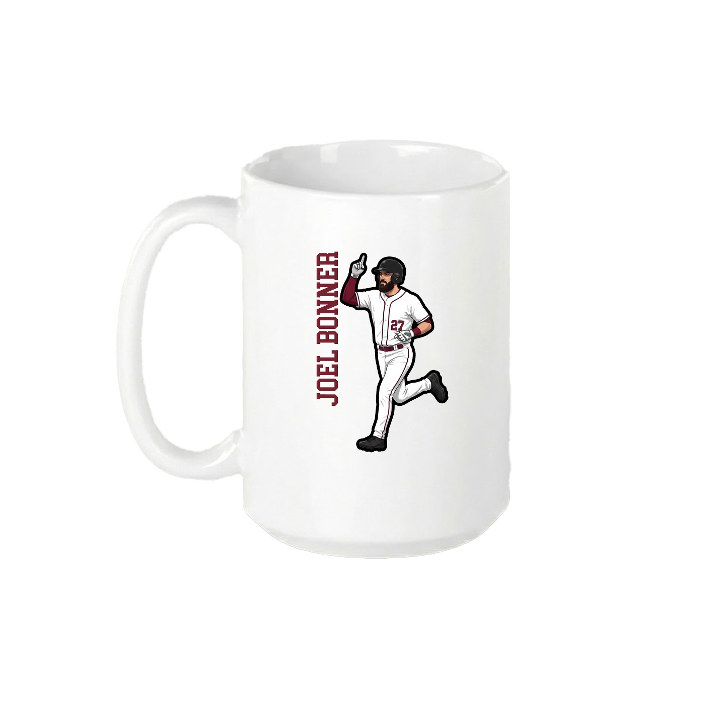 15oz Coffee Mug — Name Vertical in White