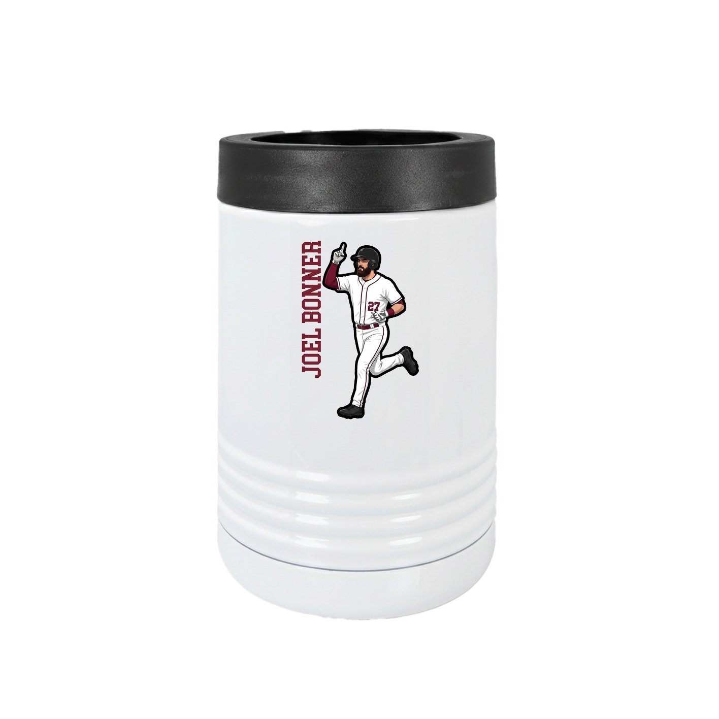 Beverage Holder — Name Vertical in White