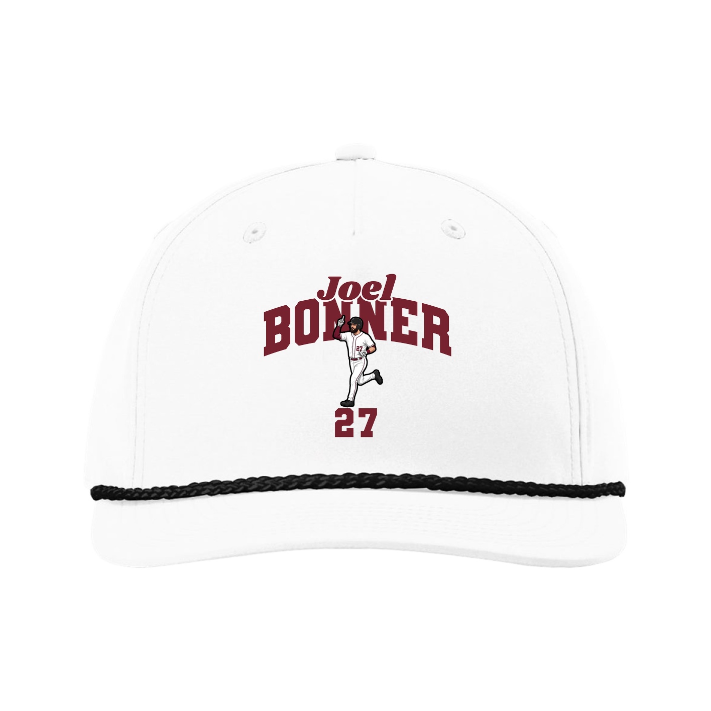 Five-Panel Classic Rope Cap — Signature Arch in White