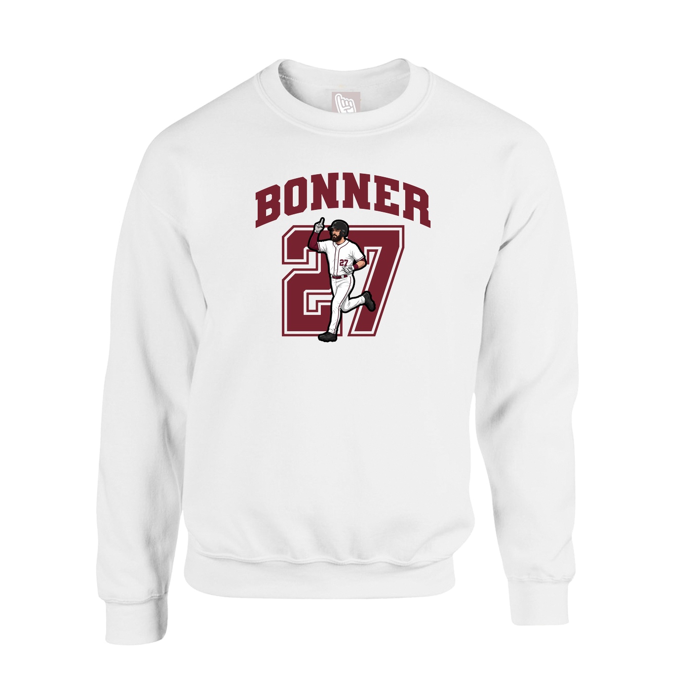 Fleece Crew — Number in White
