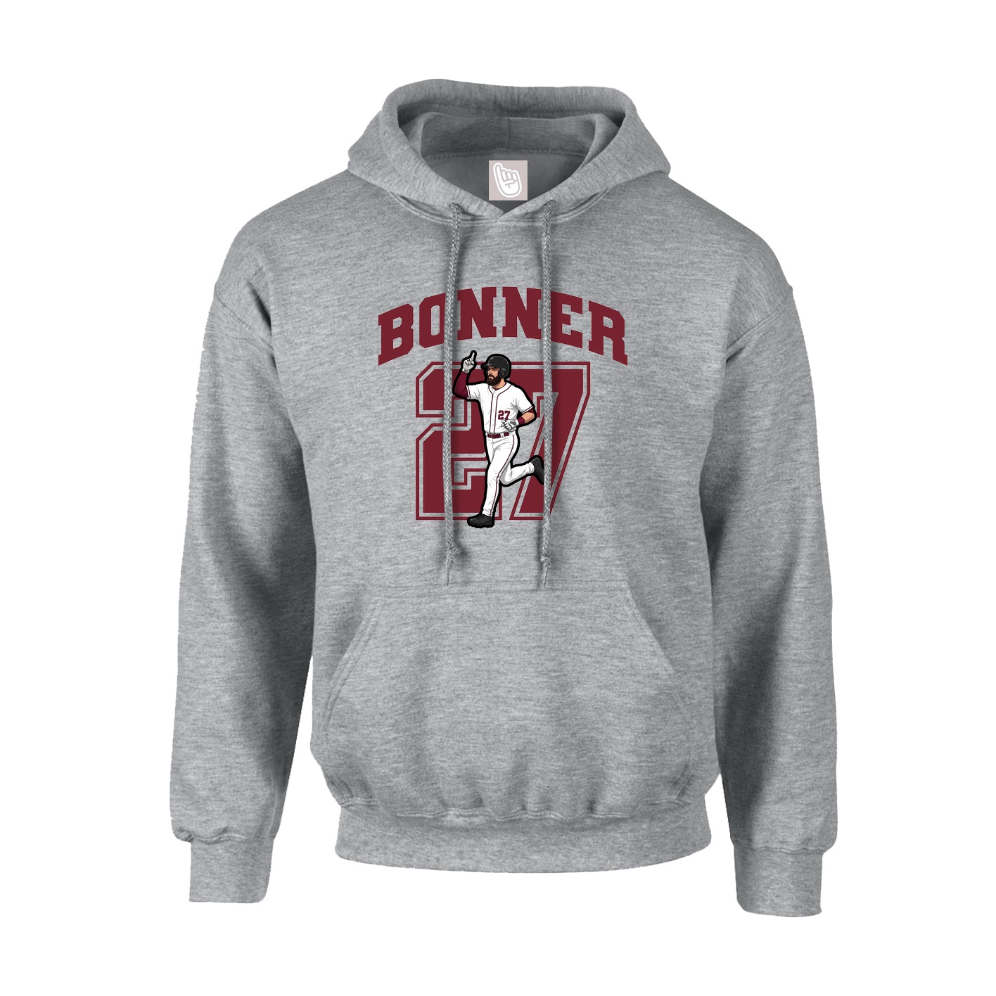 Youth Hoodie — Number in Grey