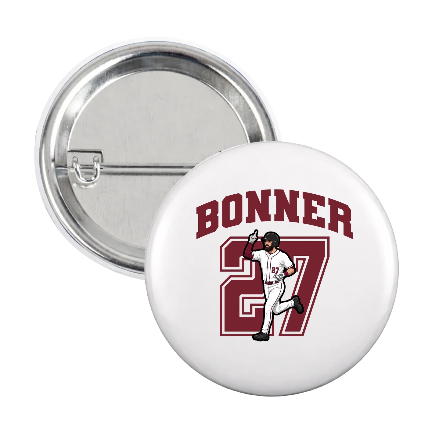 Game Day Button — Number in White