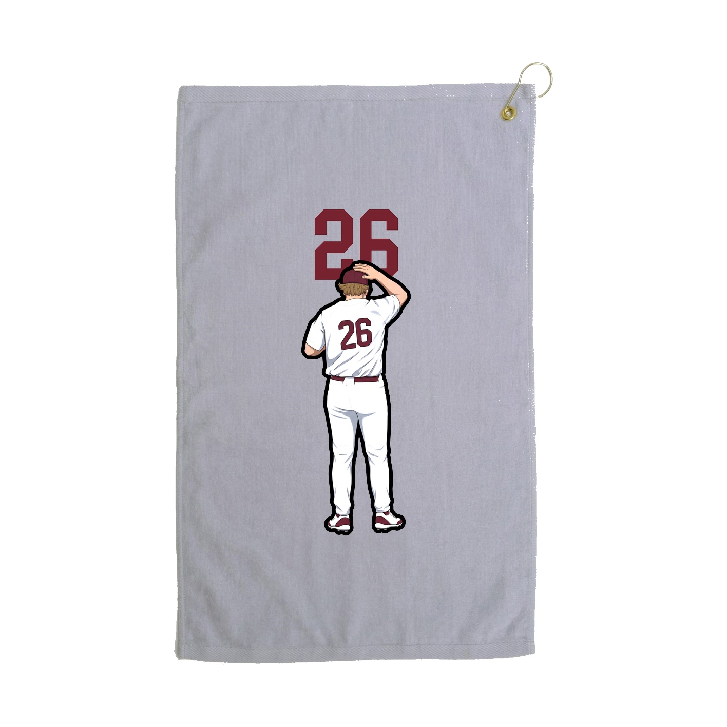 Golf Towel — Number Top in Grey