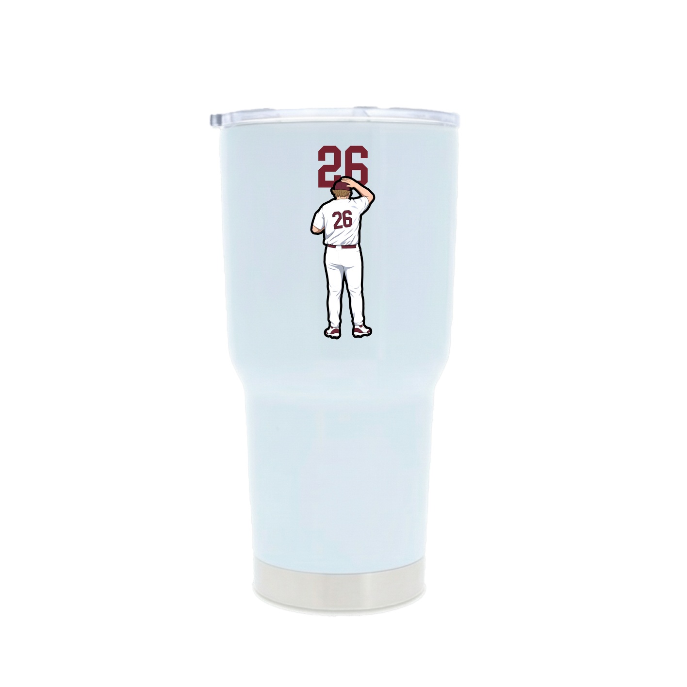 30oz Stainless Steel Tumbler — Number Top in White