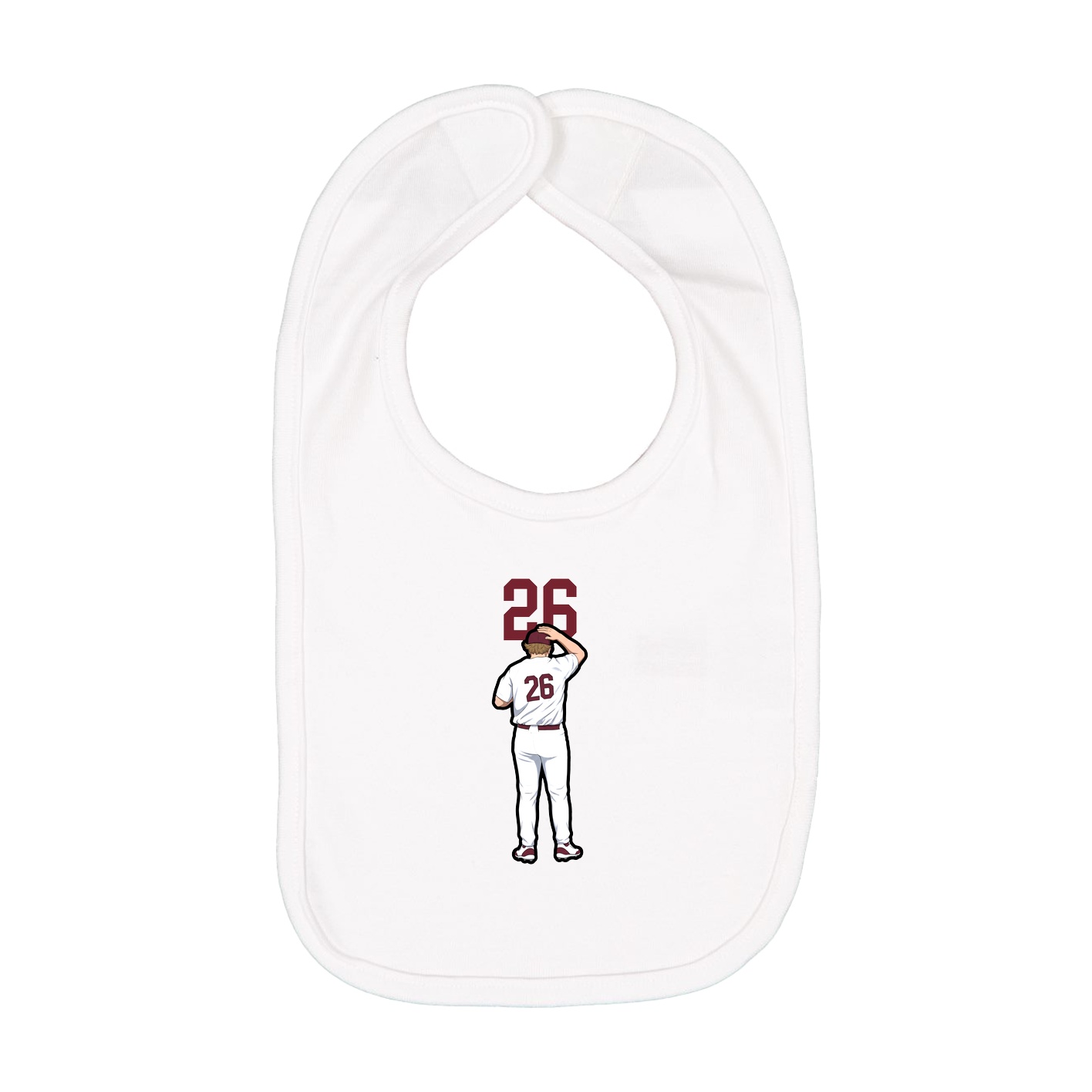 Infant Bib — Number Top in White