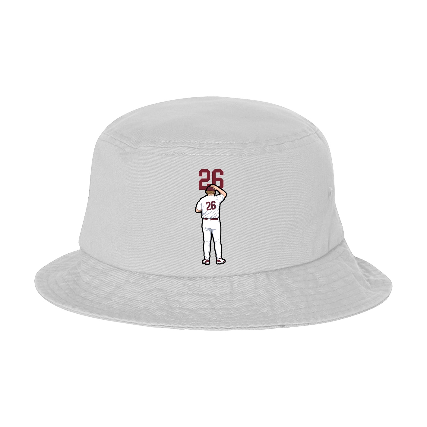 Bucket Cap — Number Top in White