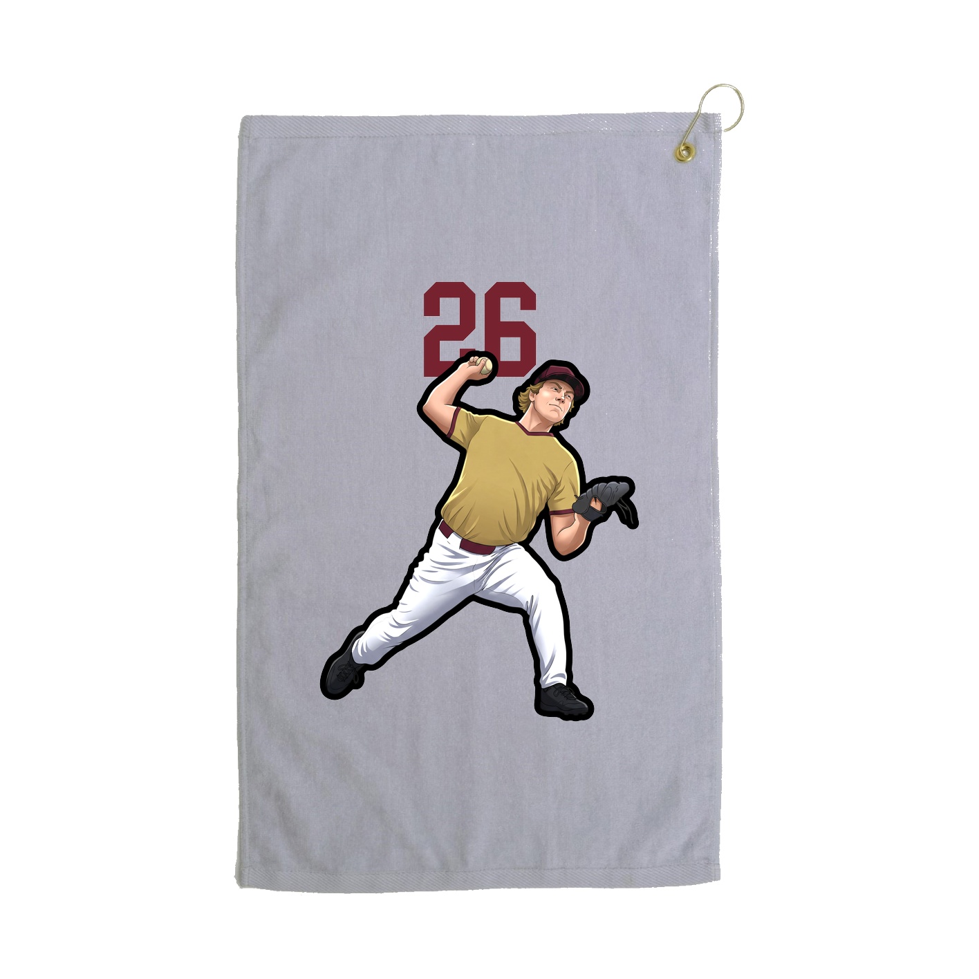 Golf Towel — Number Top in Grey