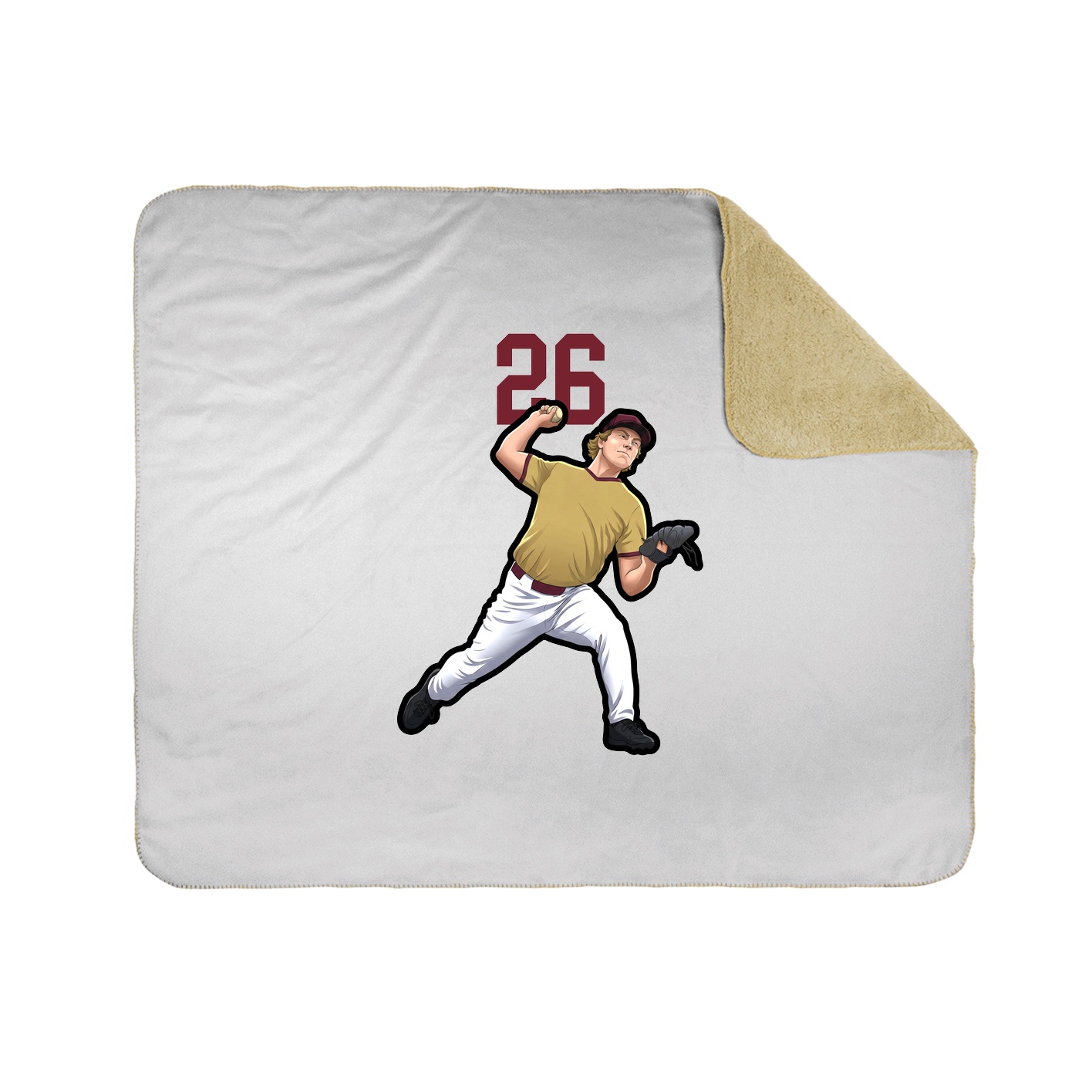 Throw Blanket — Number Top in White