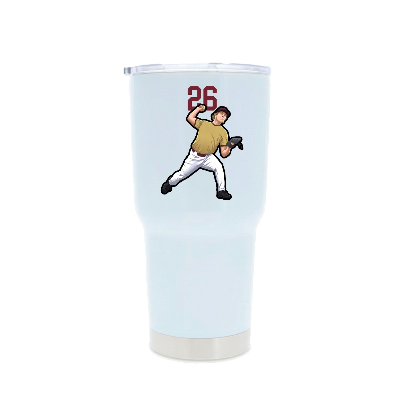 30oz Stainless Steel Tumbler — Number Top in White