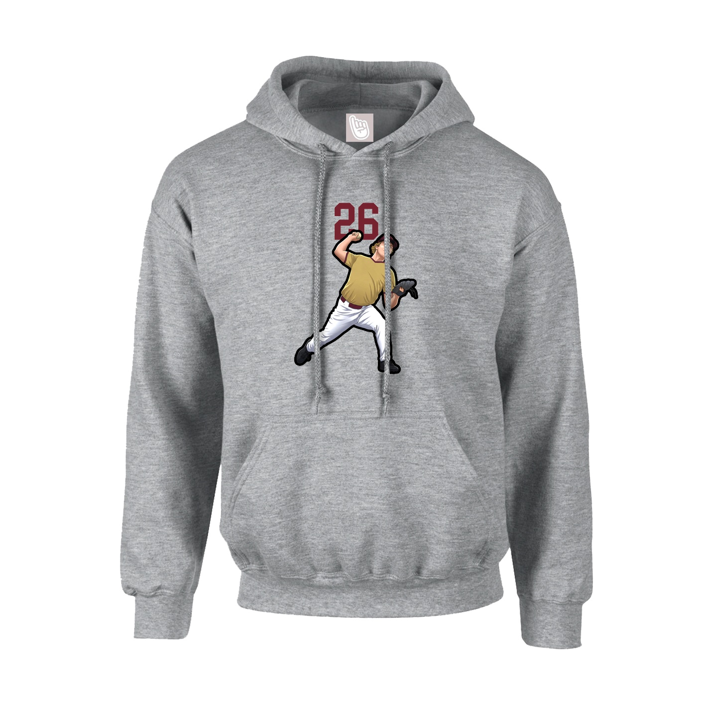 Youth Hoodie — Number Top in Grey
