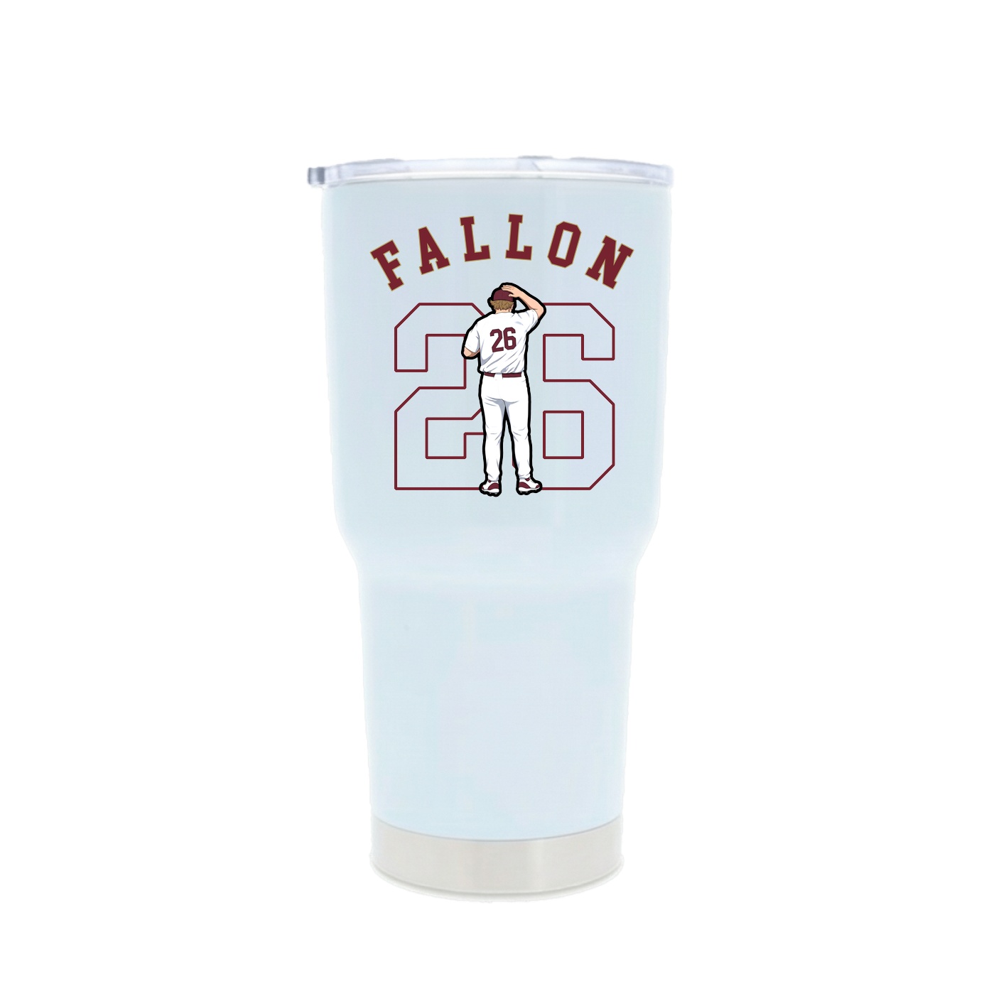 30oz Stainless Steel Tumbler — Shirsey Arch in White