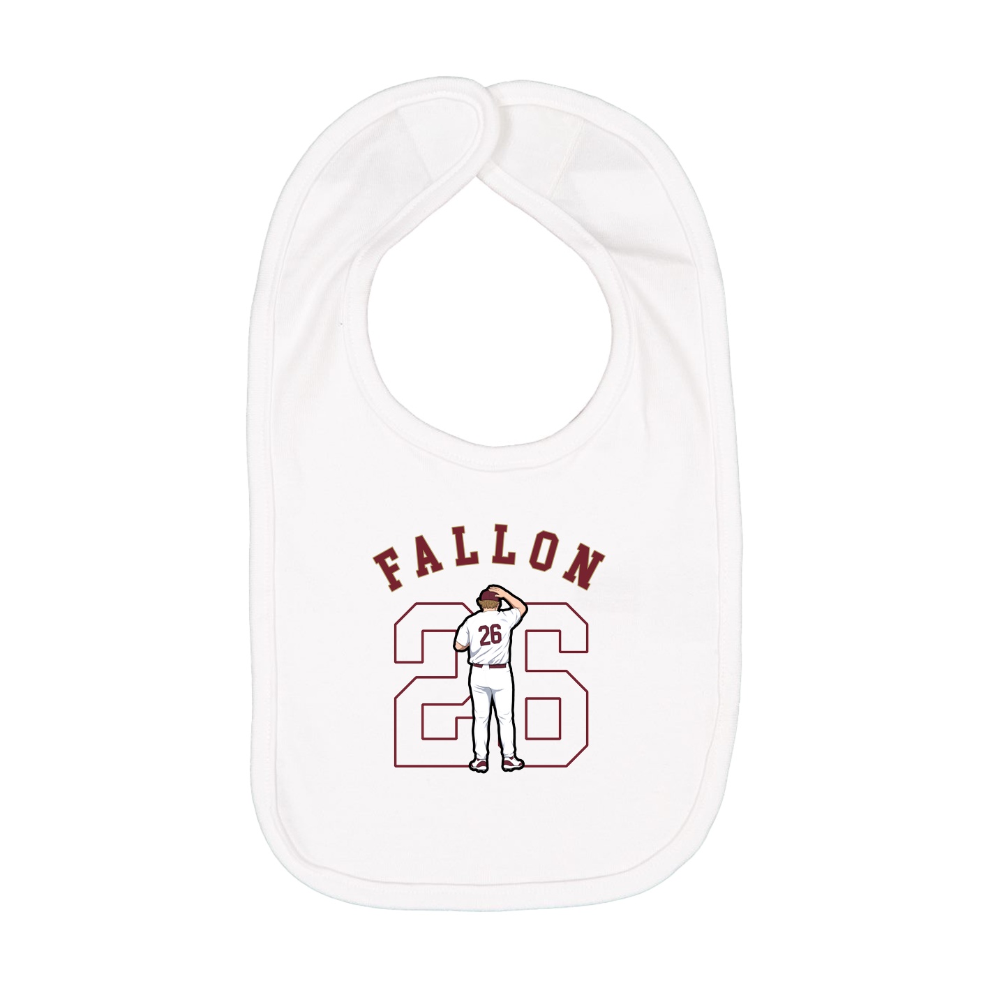 Infant Bib — Shirsey Arch in White