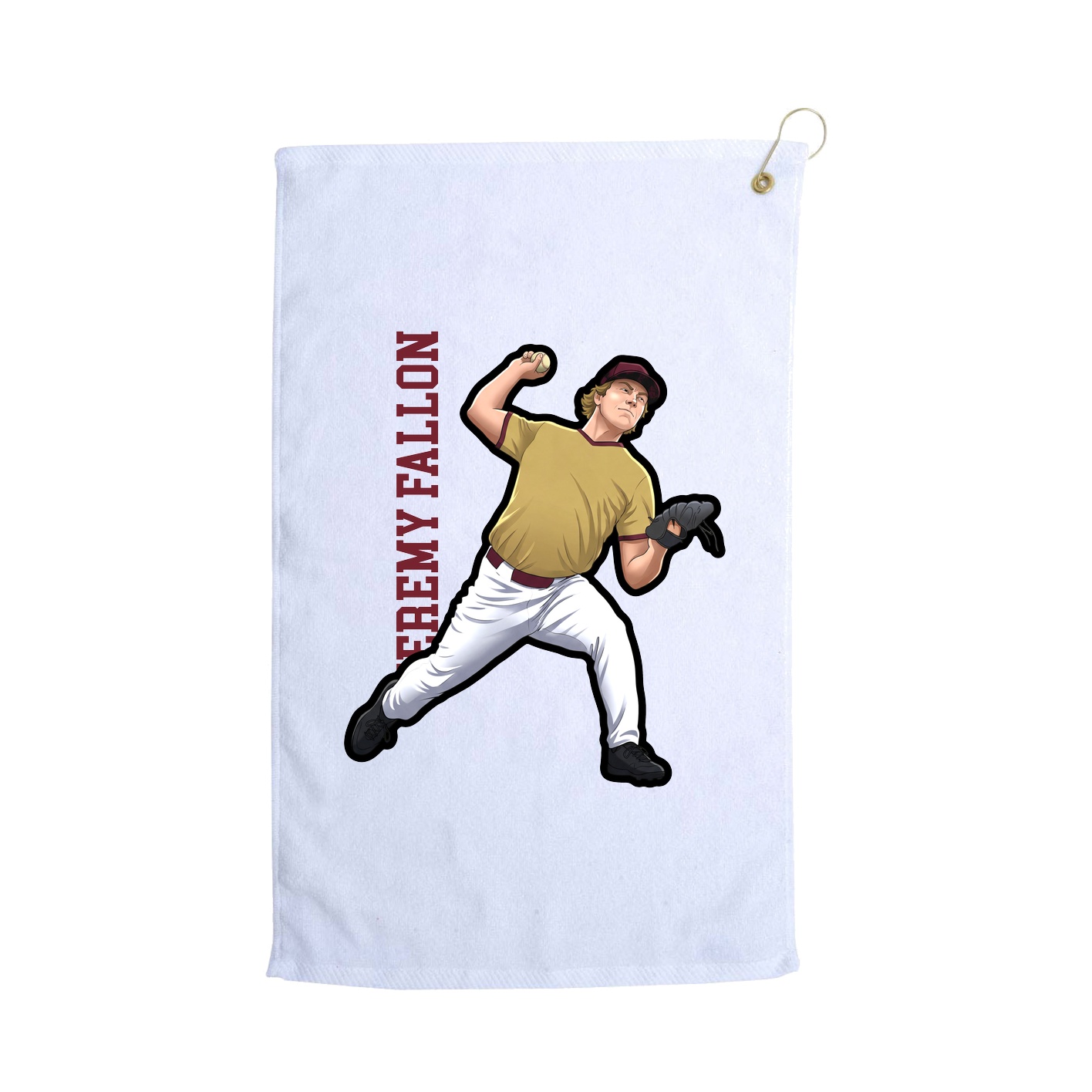 Golf Towel — Name Vertical in White