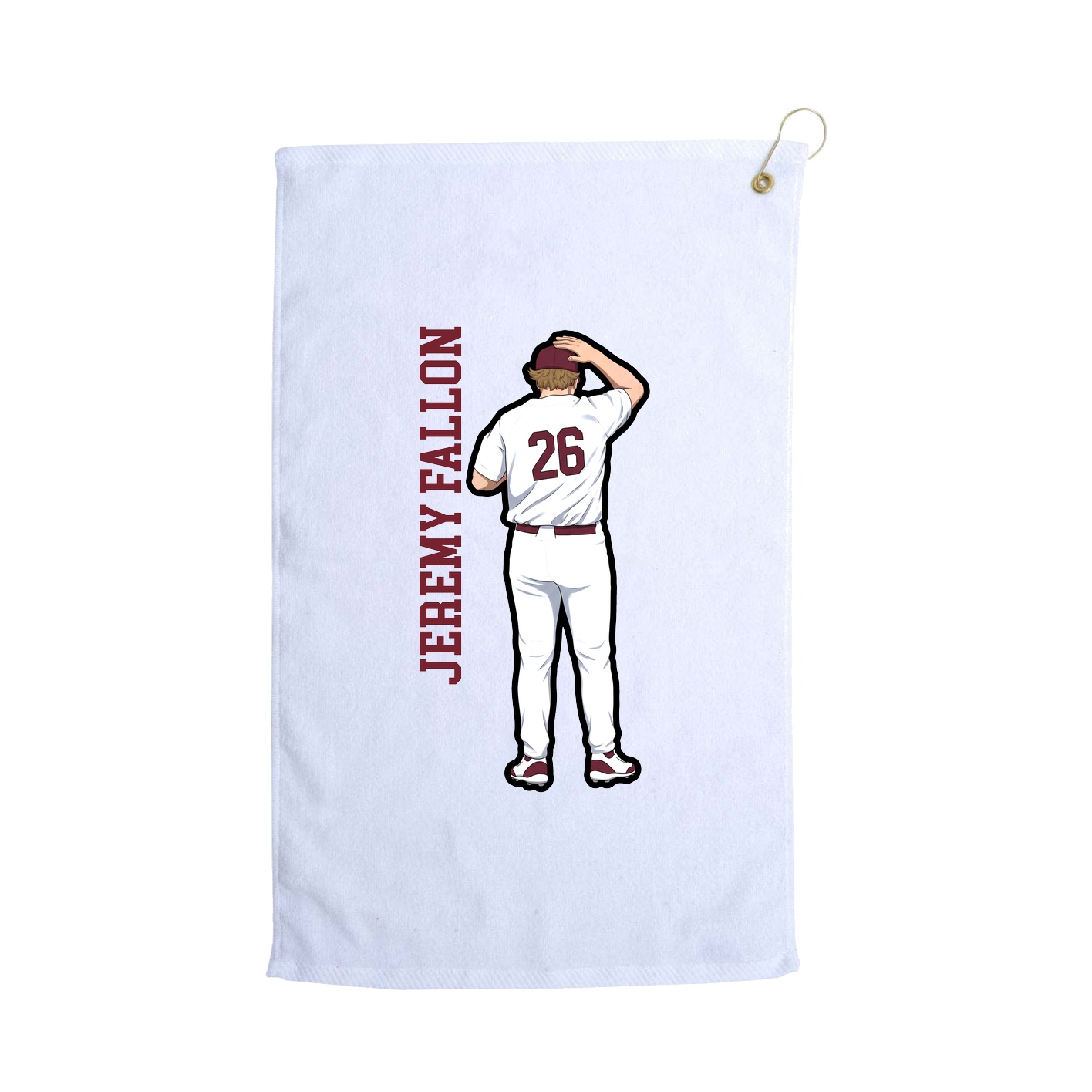 Golf Towel — Name Vertical in White