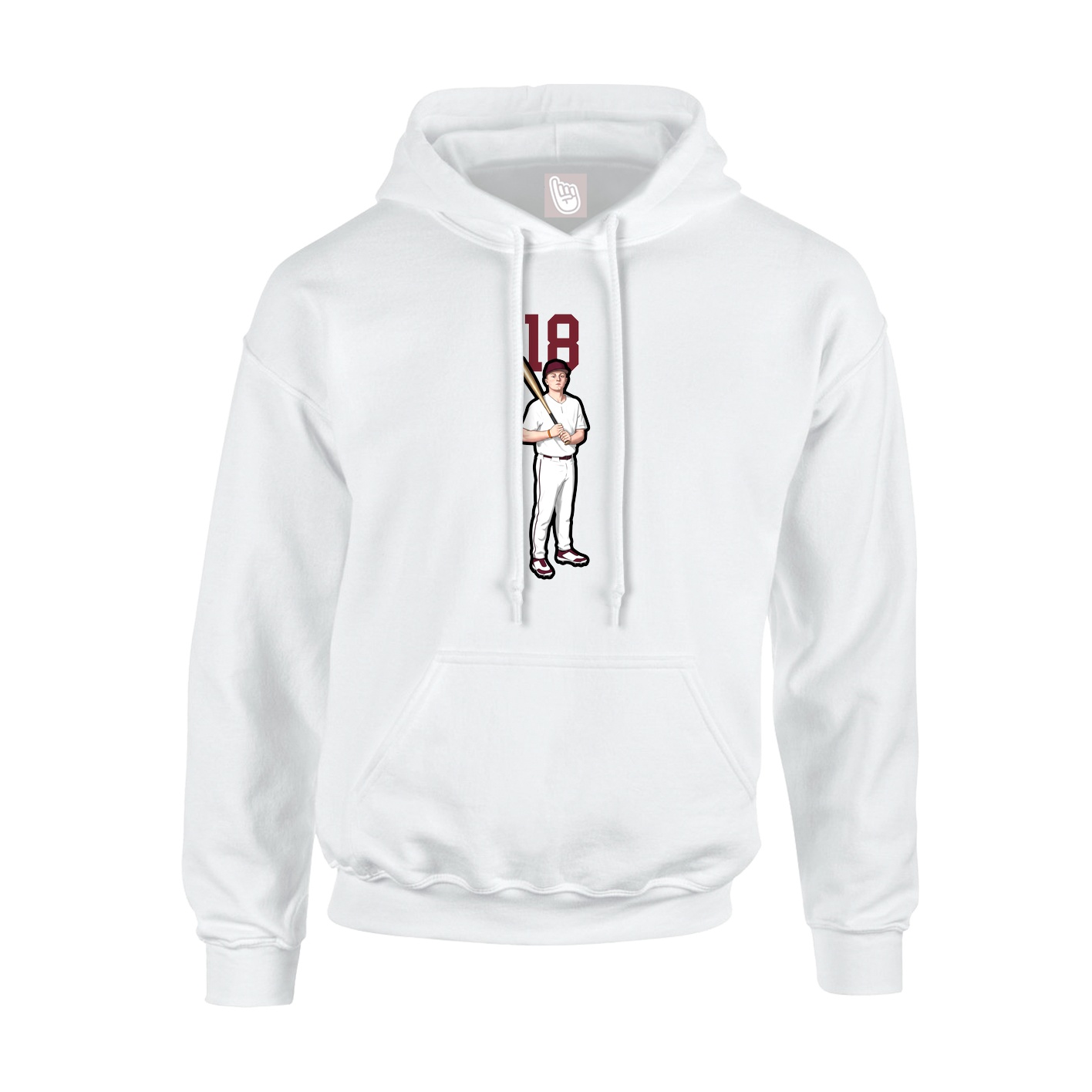 Youth Hoodie — Number Top in White