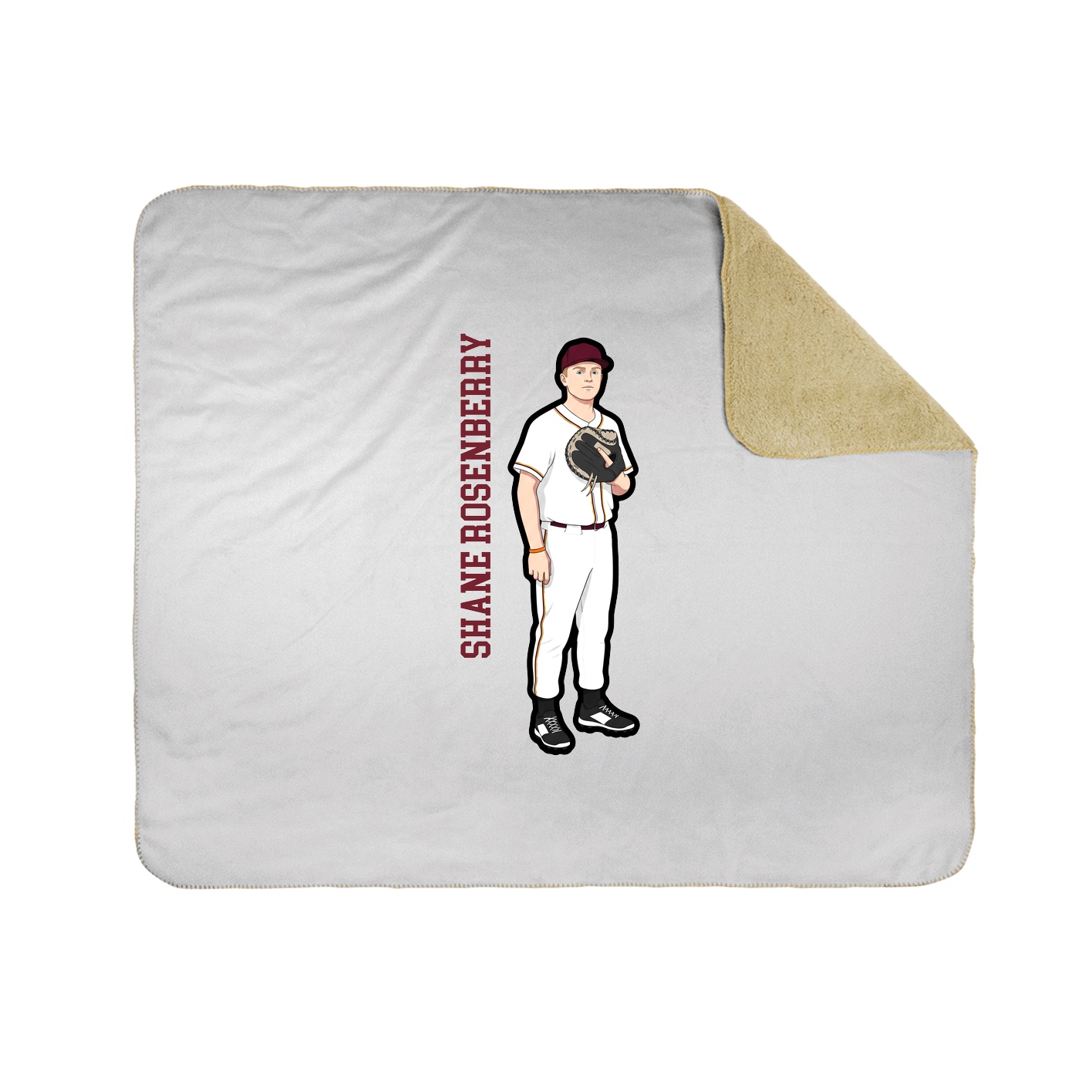 Throw Blanket — Name Vertical in White