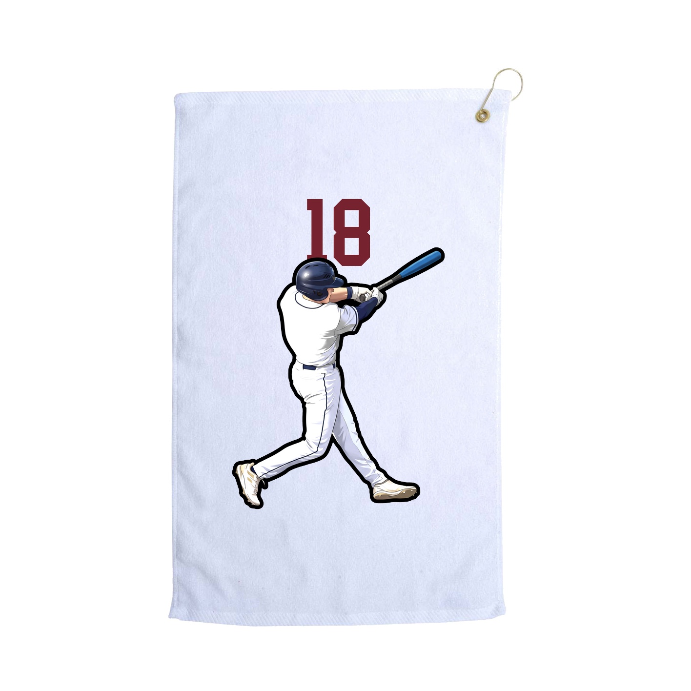 Golf Towel — Number Top in White