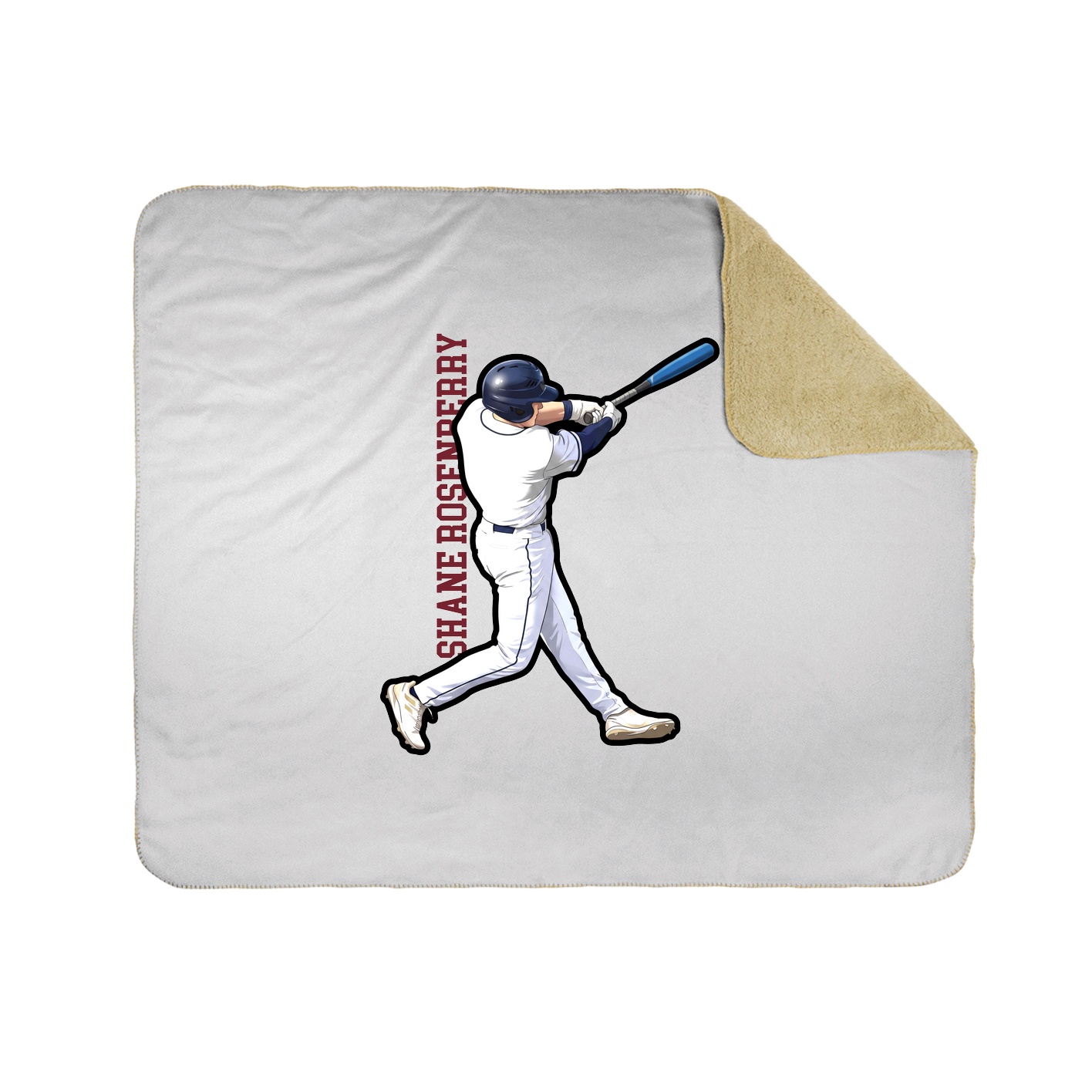 Throw Blanket — Name Vertical in White