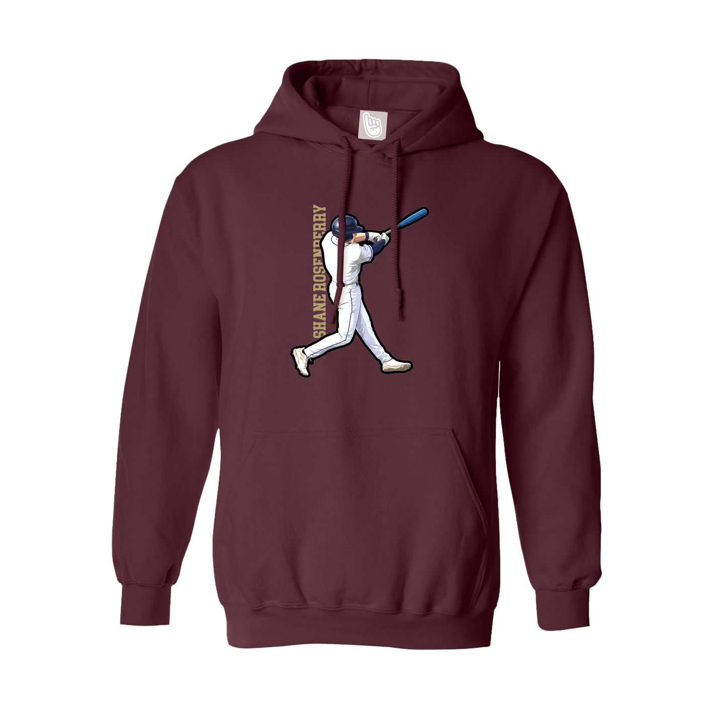 Hoodie — Name Vertical in Maroon