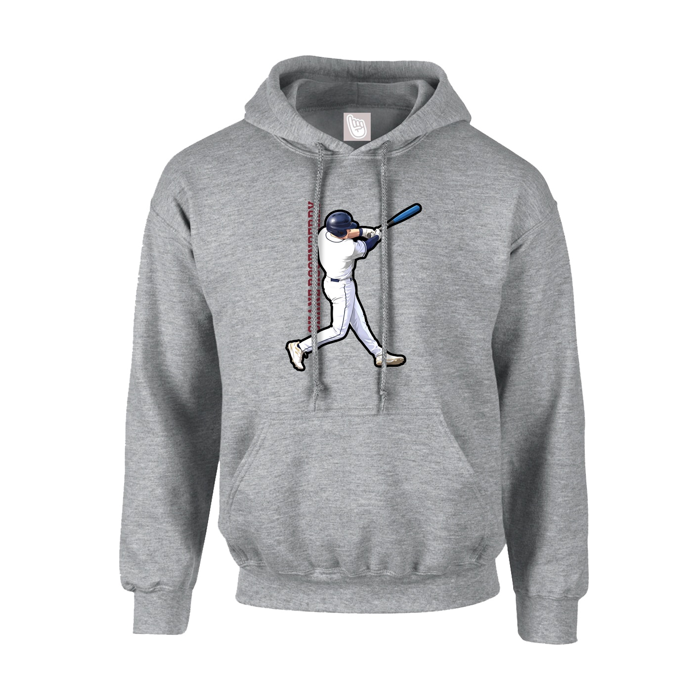 Youth Hoodie — Name Vertical in Grey