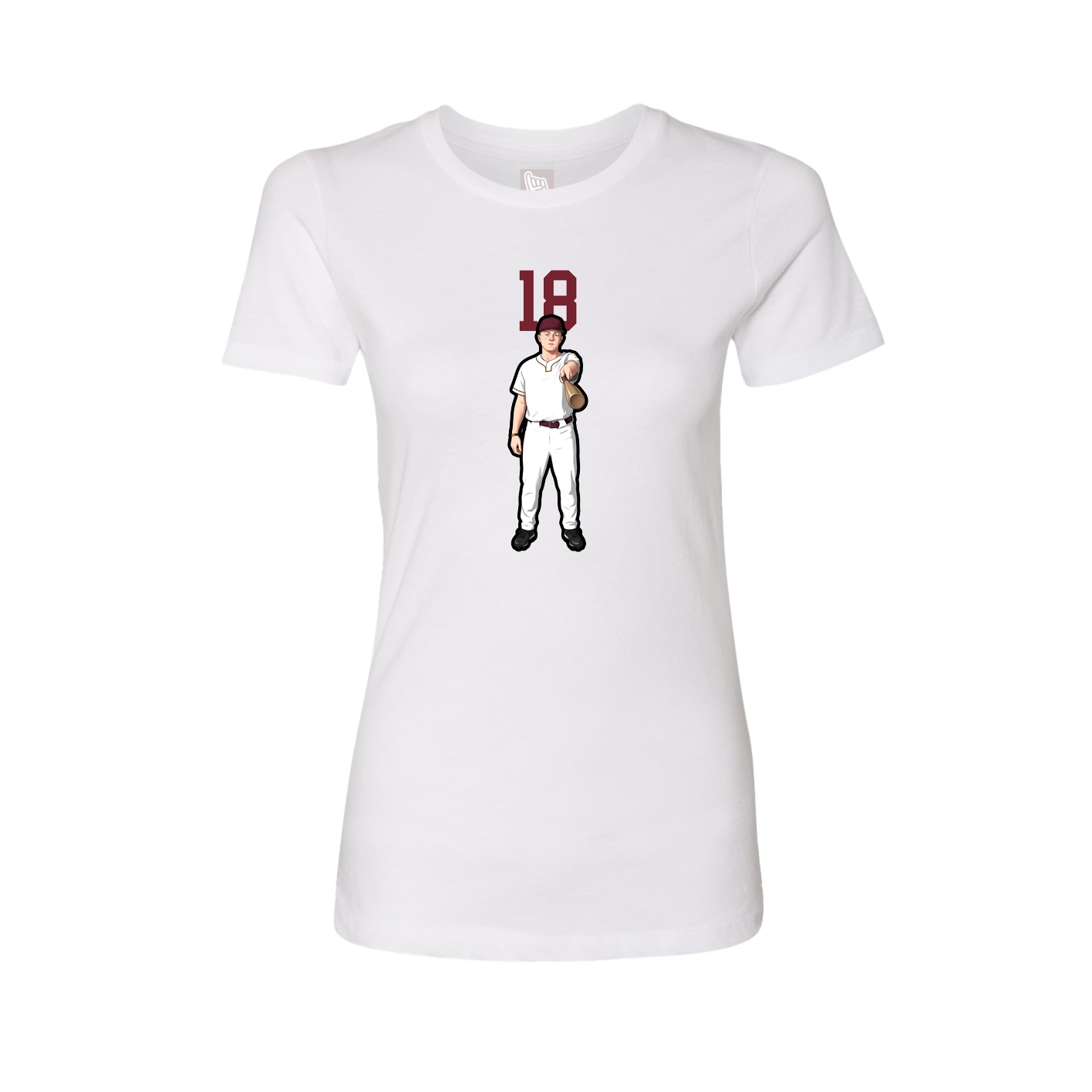 Fitted Women's Tee — Number Top in White