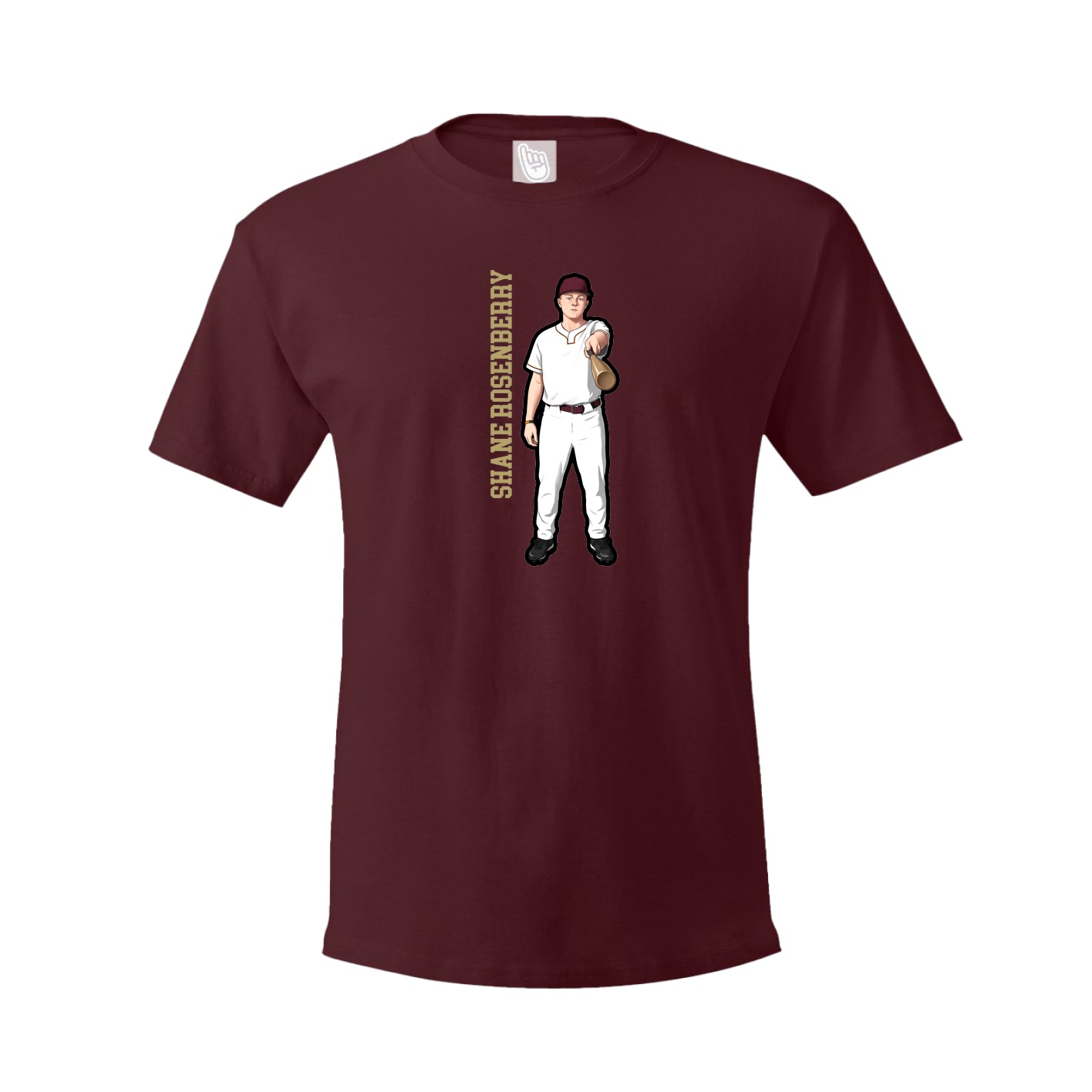 Tee — Name Vertical in Maroon