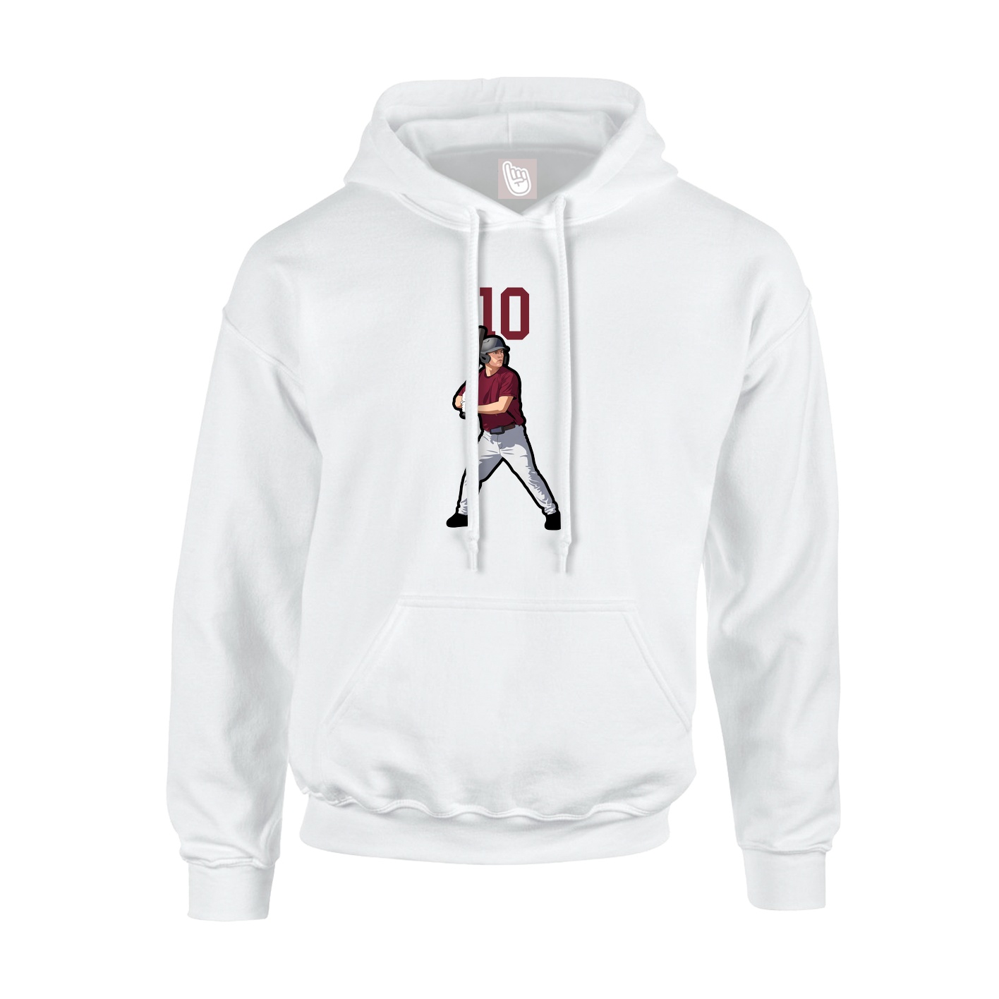Youth Hoodie — Number Top in White