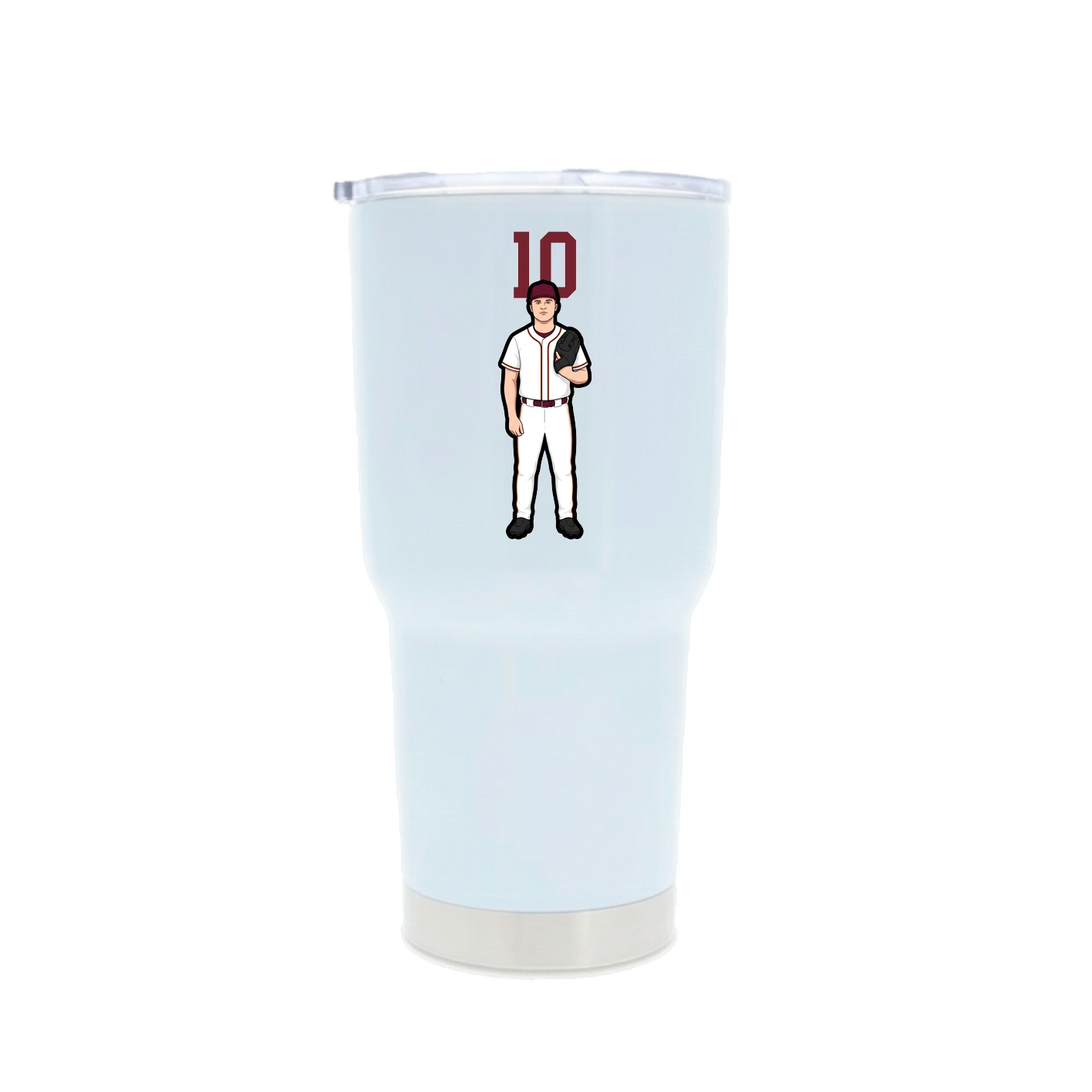 30oz Stainless Steel Tumbler — Number Top in White