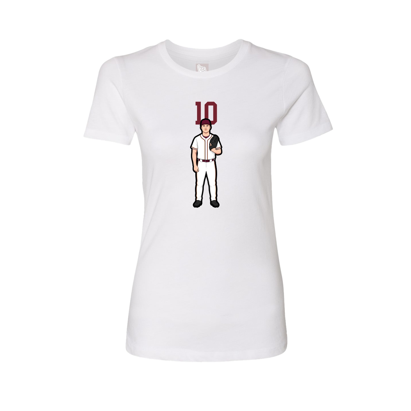 Fitted Women's Tee — Number Top in White