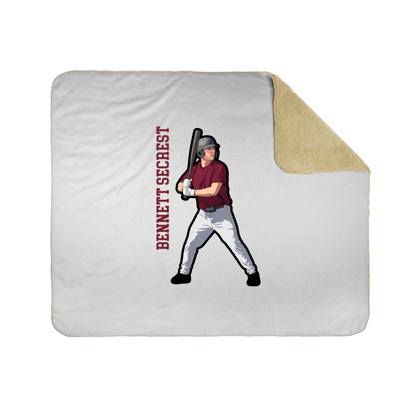 Throw Blanket — Name Vertical in White