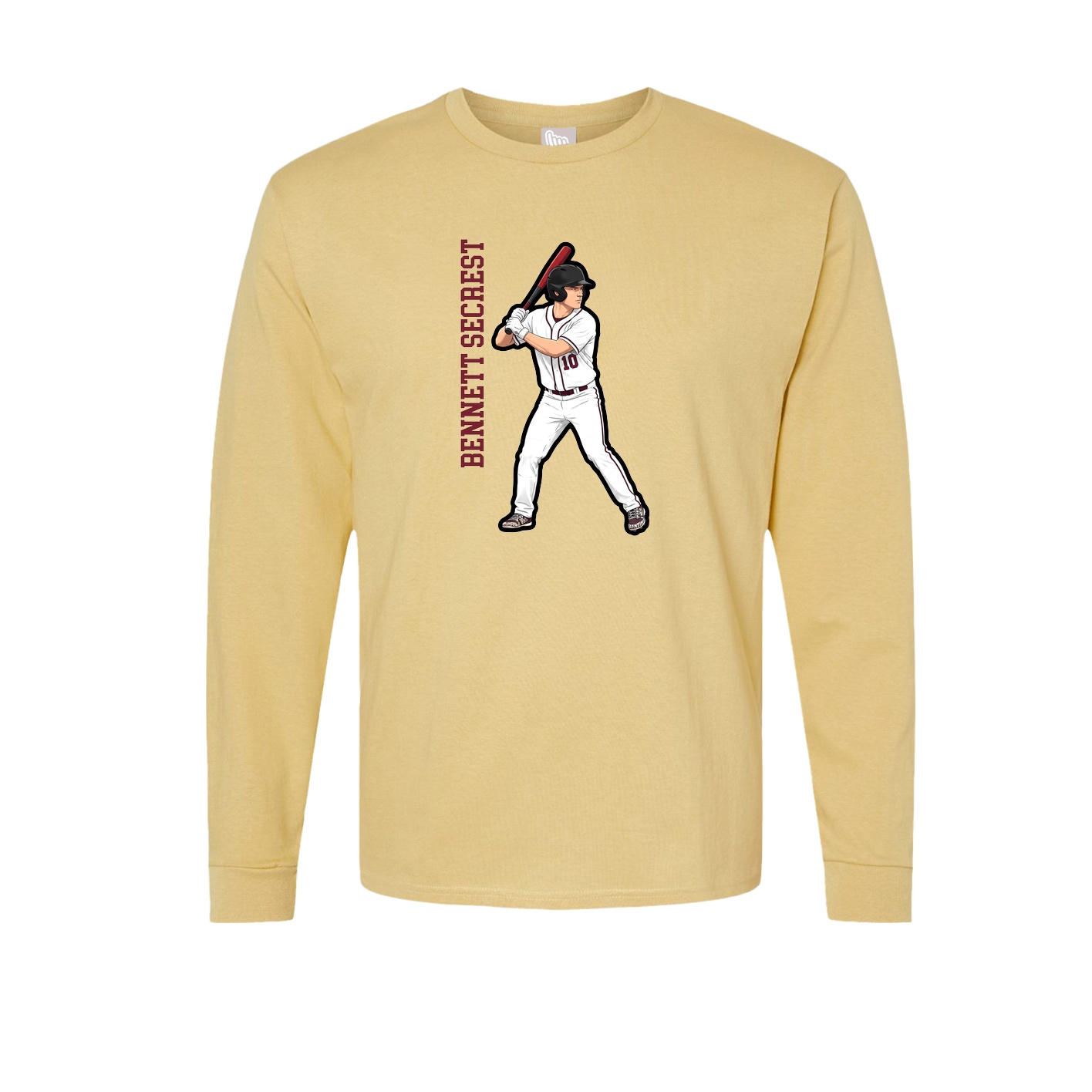 Long Sleeve Tee — Name Vertical in Vegas Gold