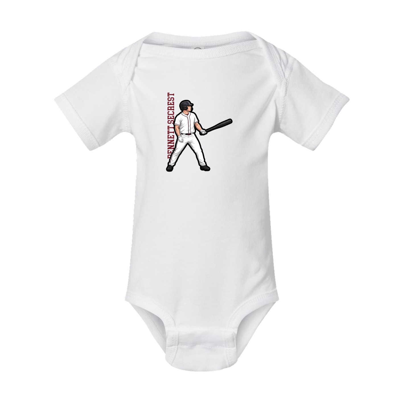 Baby Onesie — Name Vertical in White