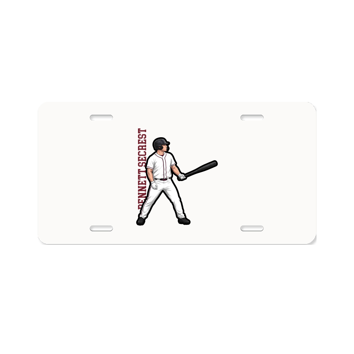 License Plate — Name Vertical in Classic