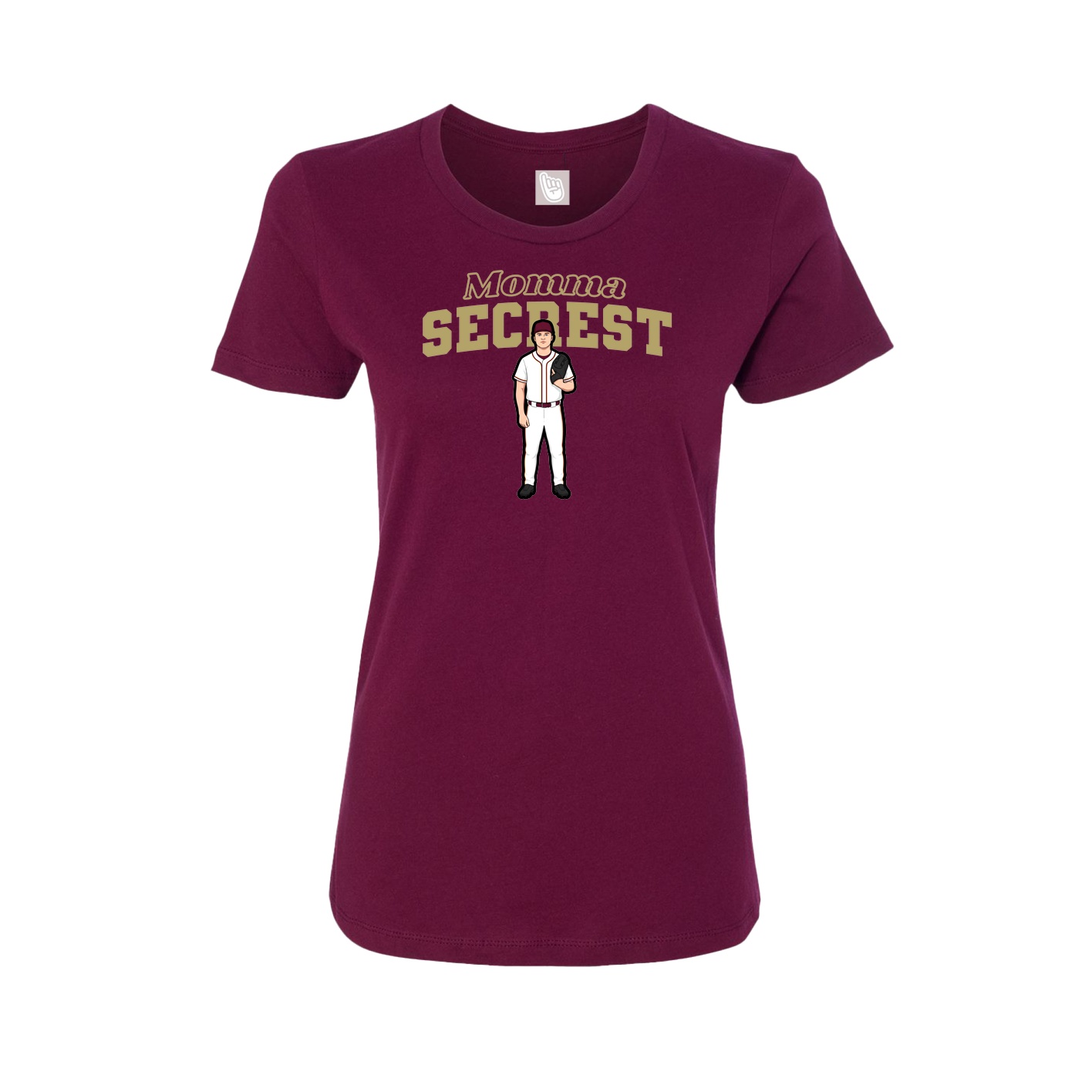 Womens Tee — Mothers Day Block in Maroon
