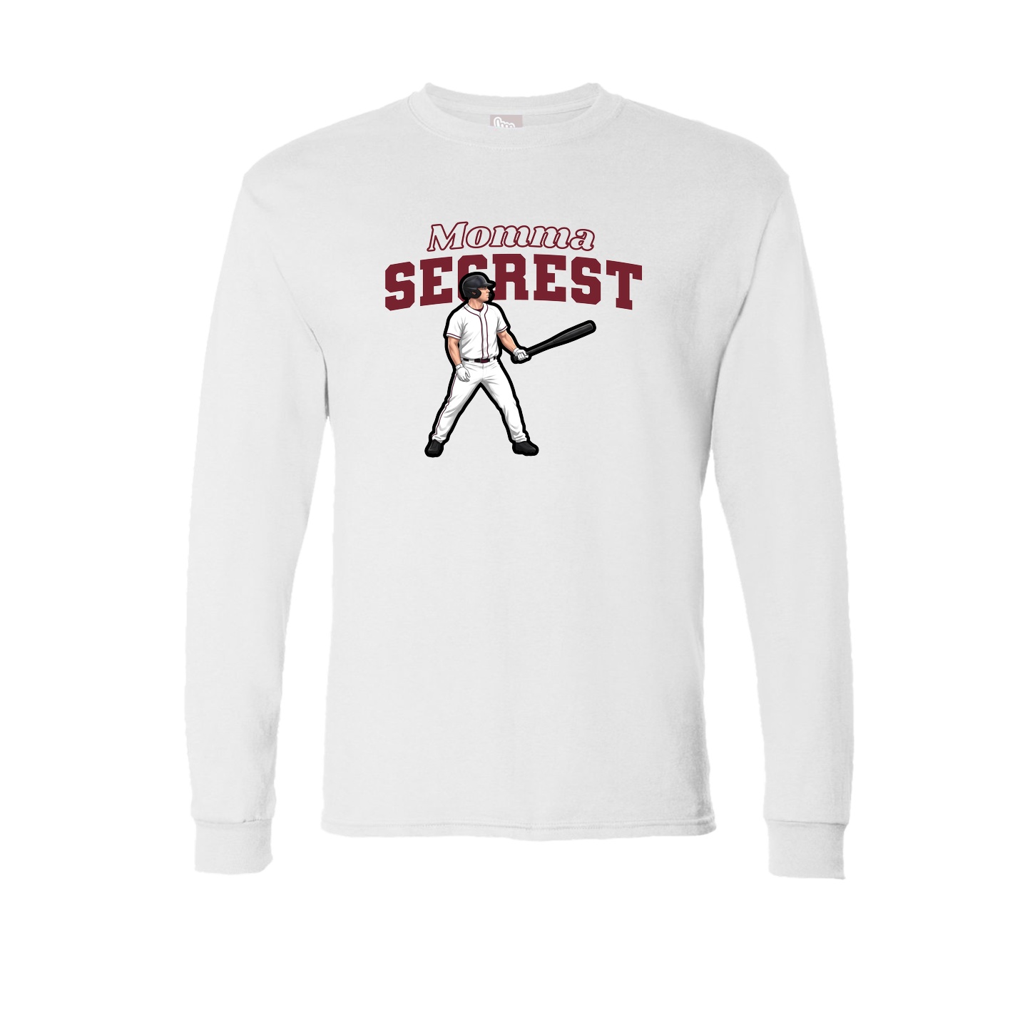 Long Sleeve Tee — Mothers Day Block in White