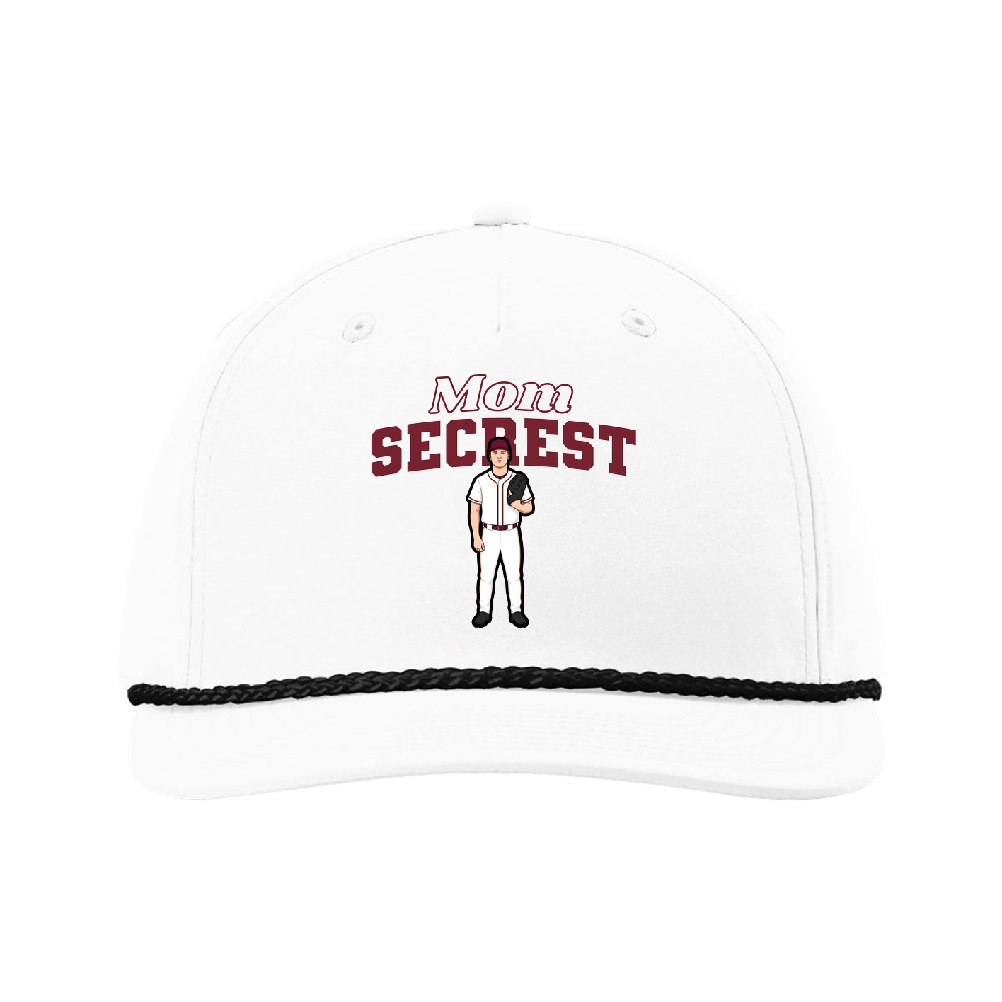 Five-Panel Classic Rope Cap — Mothers Day Block in White