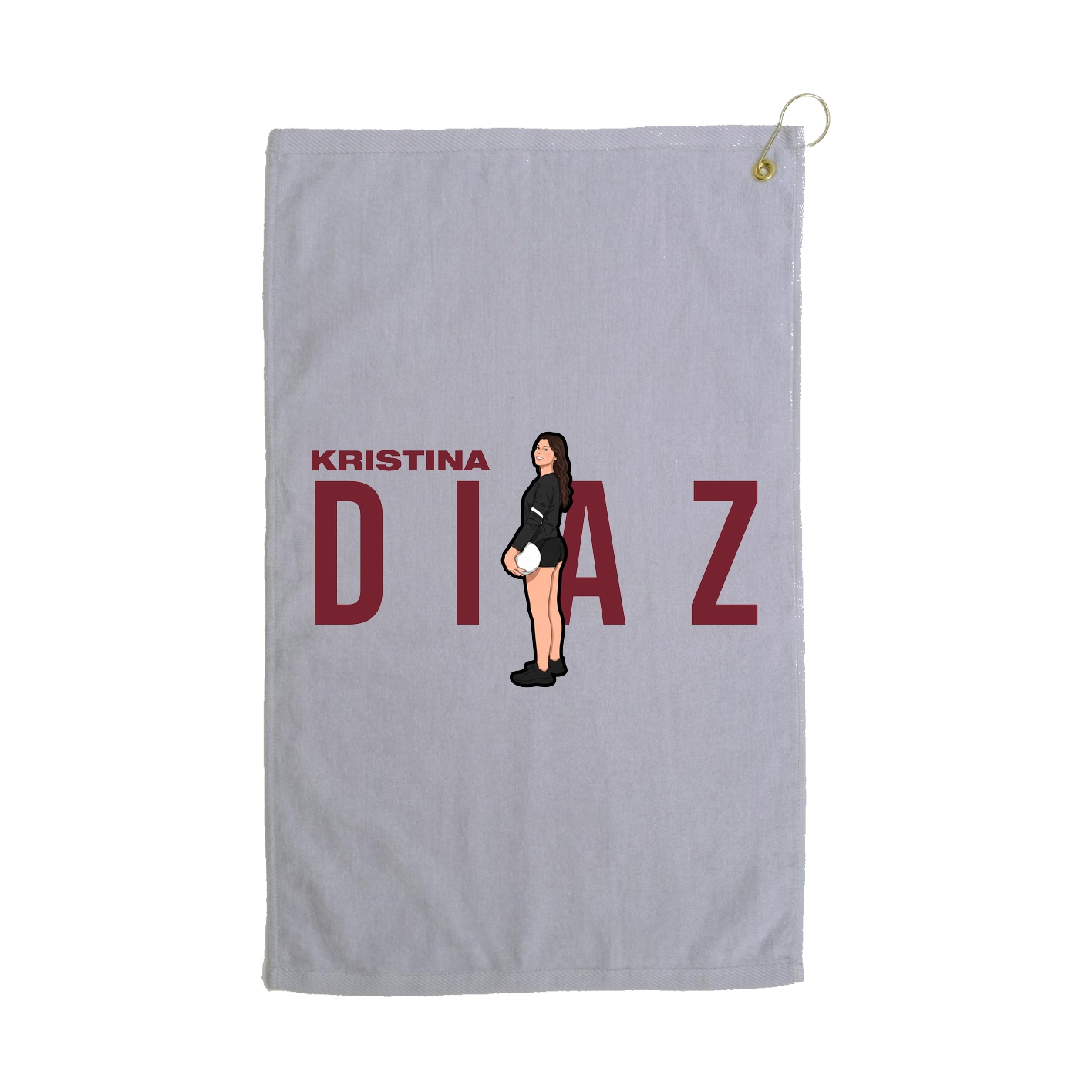 Golf Towel — Player Name in Grey