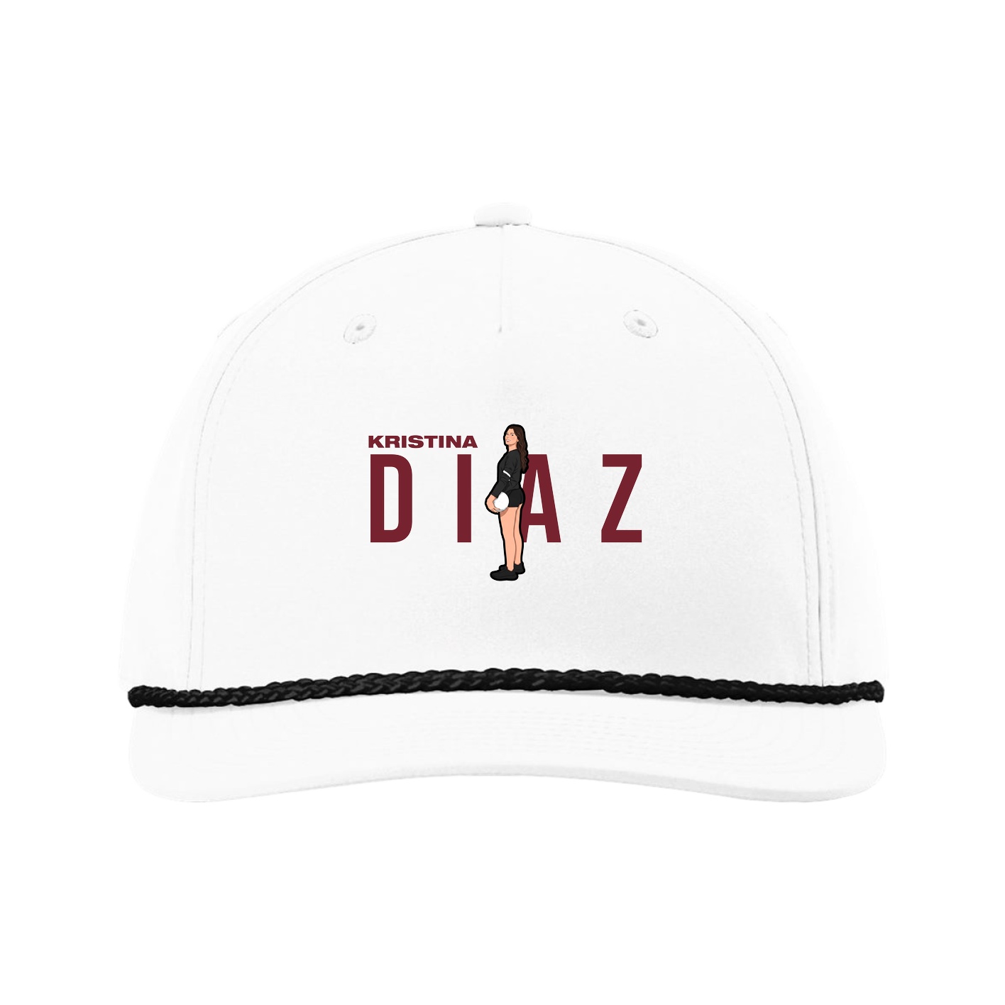 Five-Panel Classic Rope Cap — Player Name in White