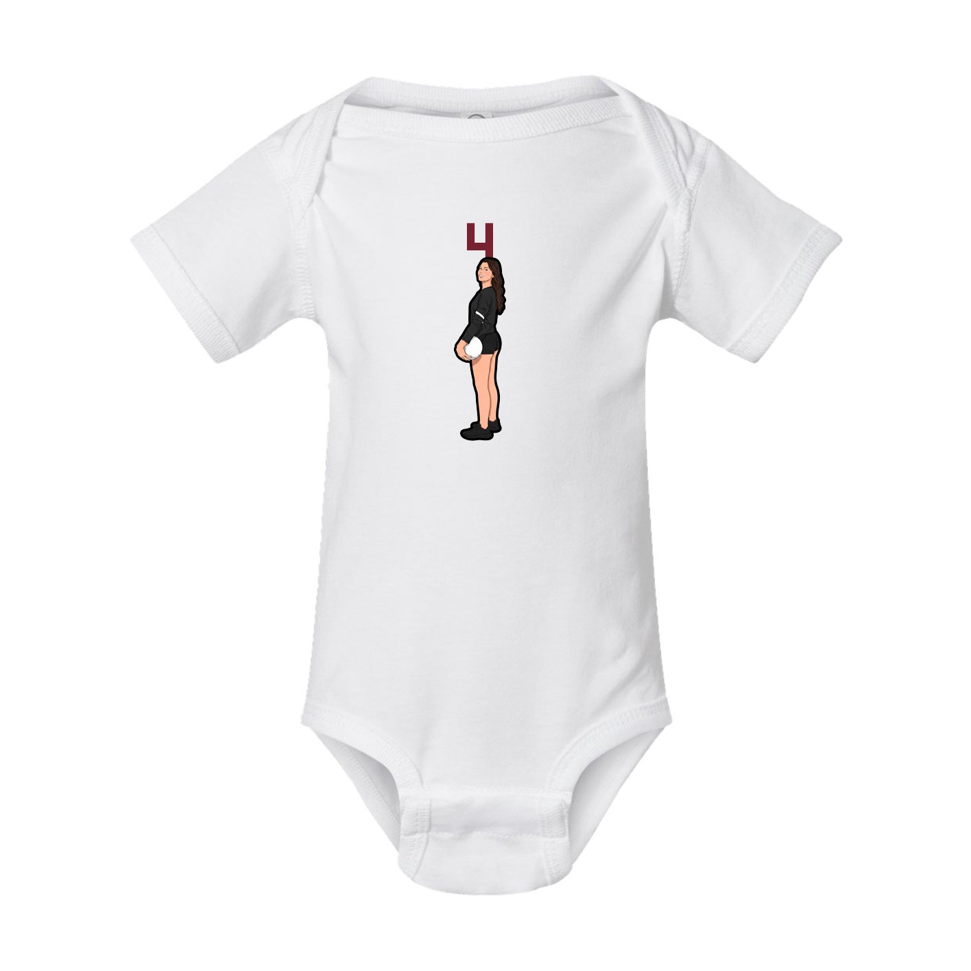 Baby Onesie — Number Top in White