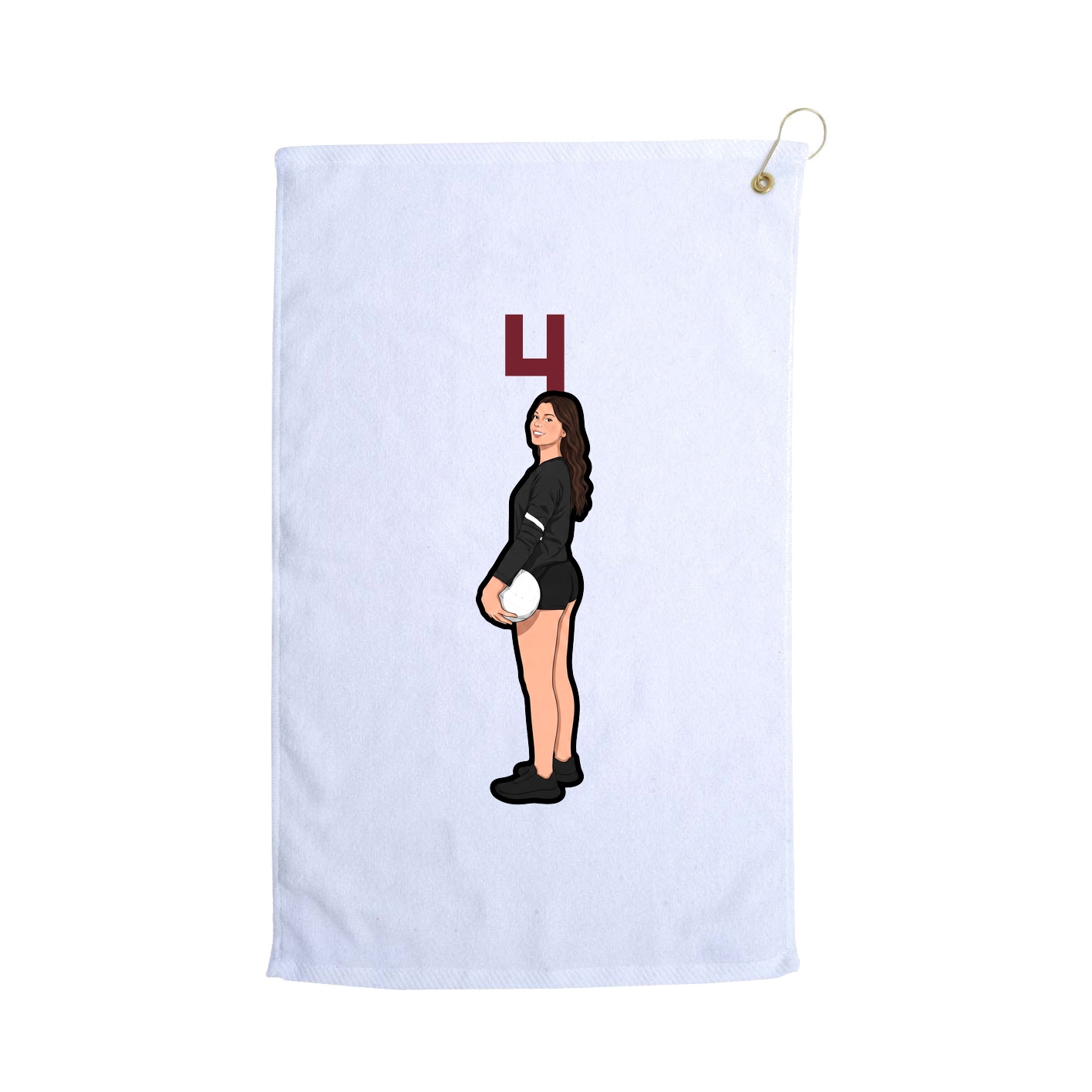 Golf Towel — Number Top in White