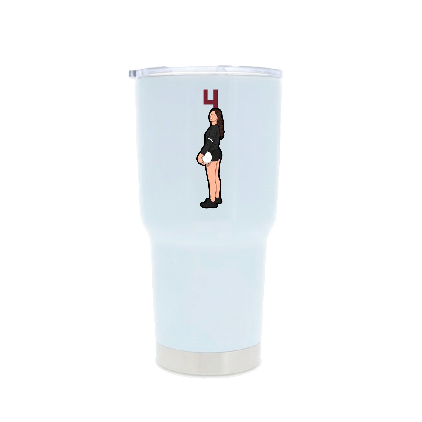 30oz Stainless Steel Tumbler — Number Top in White