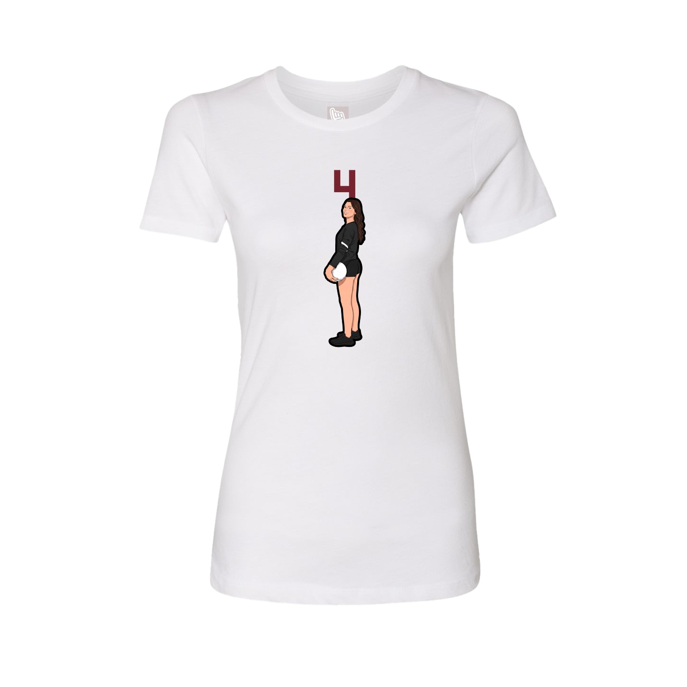 Fitted Women's Tee — Number Top in White