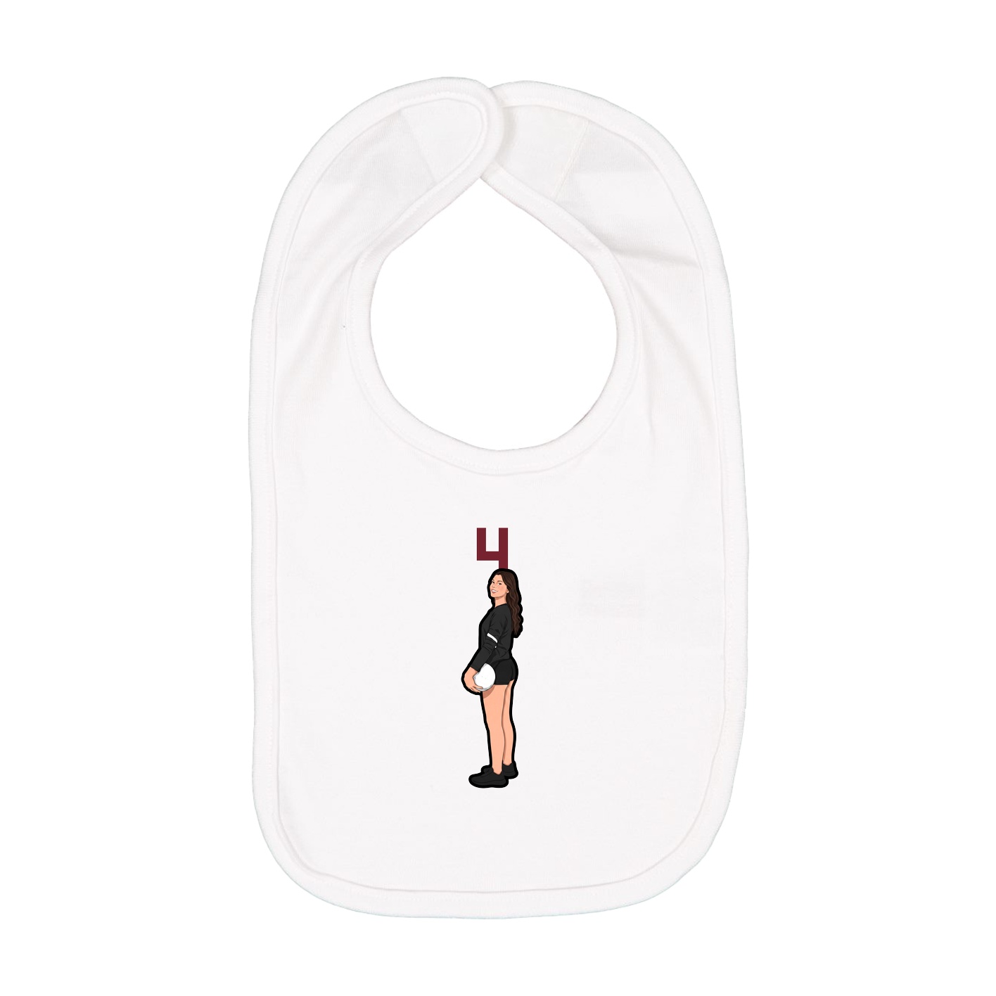 Infant Bib — Number Top in White
