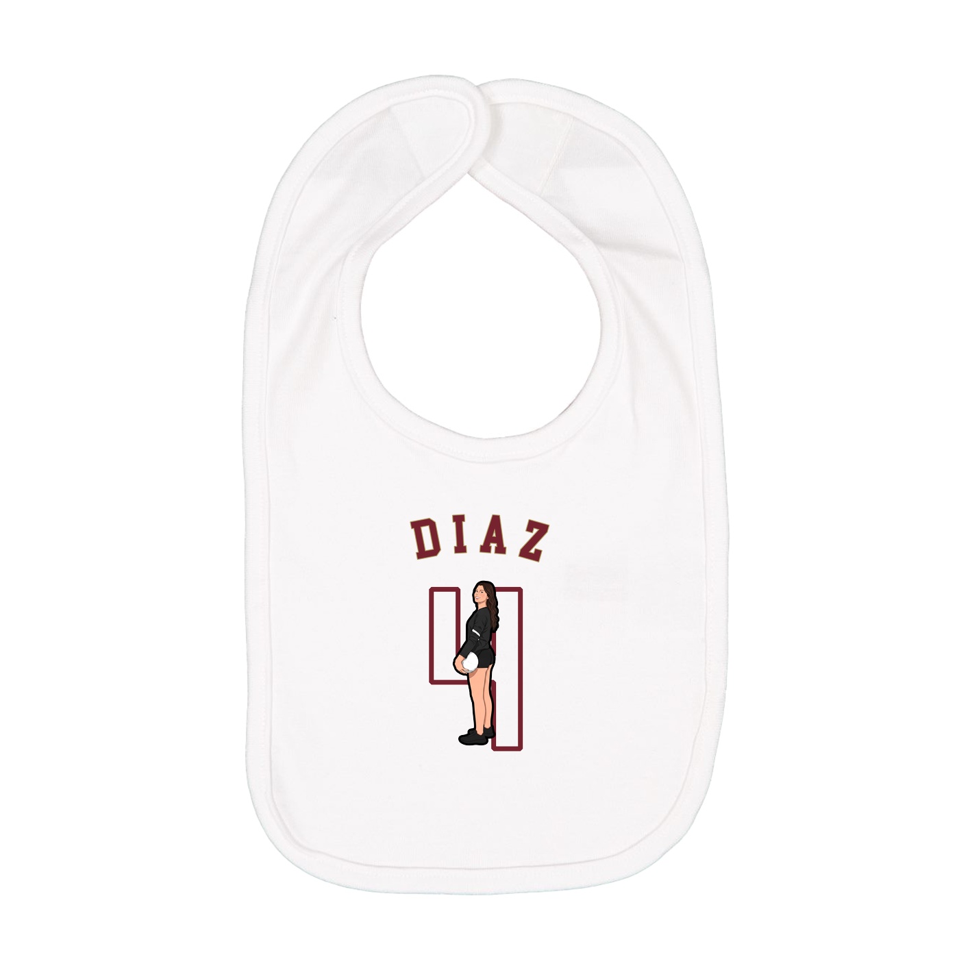 Infant Bib — Shirsey Arch in White