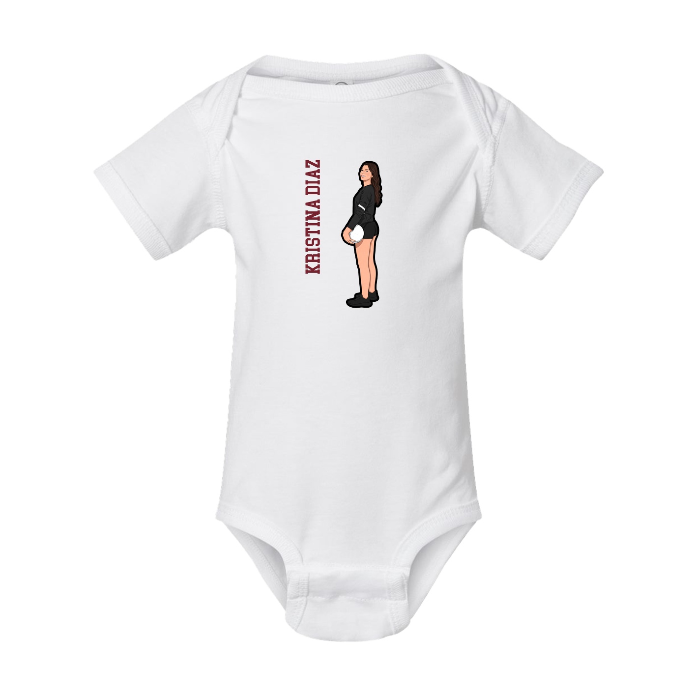 Baby Onesie — Name Vertical in White
